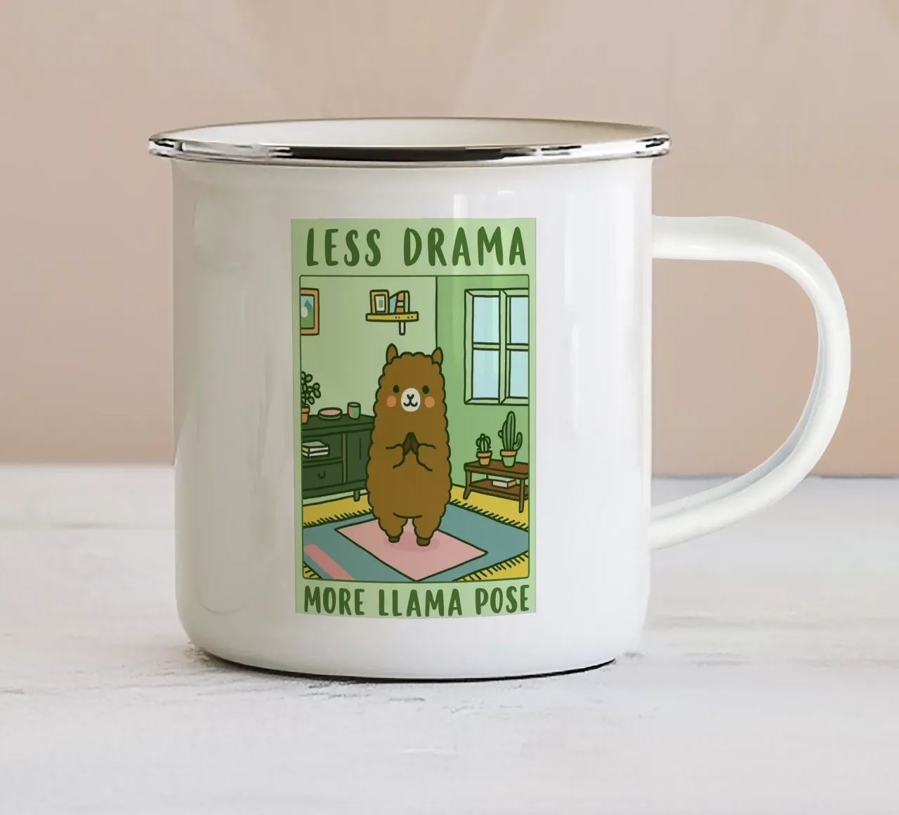 meno dramma più disegno di posa di lama tazza in smalto da dahlianz