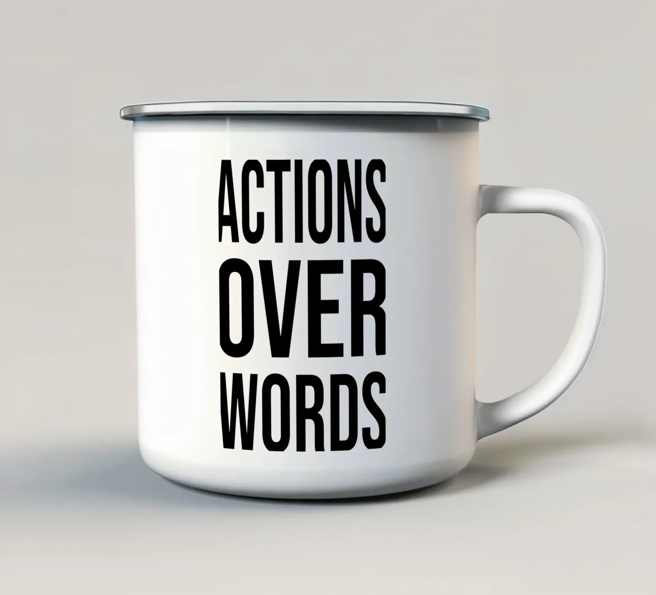 OVER Series- bold letters, brave values (5 colors) emaille mok van OVER SERIES