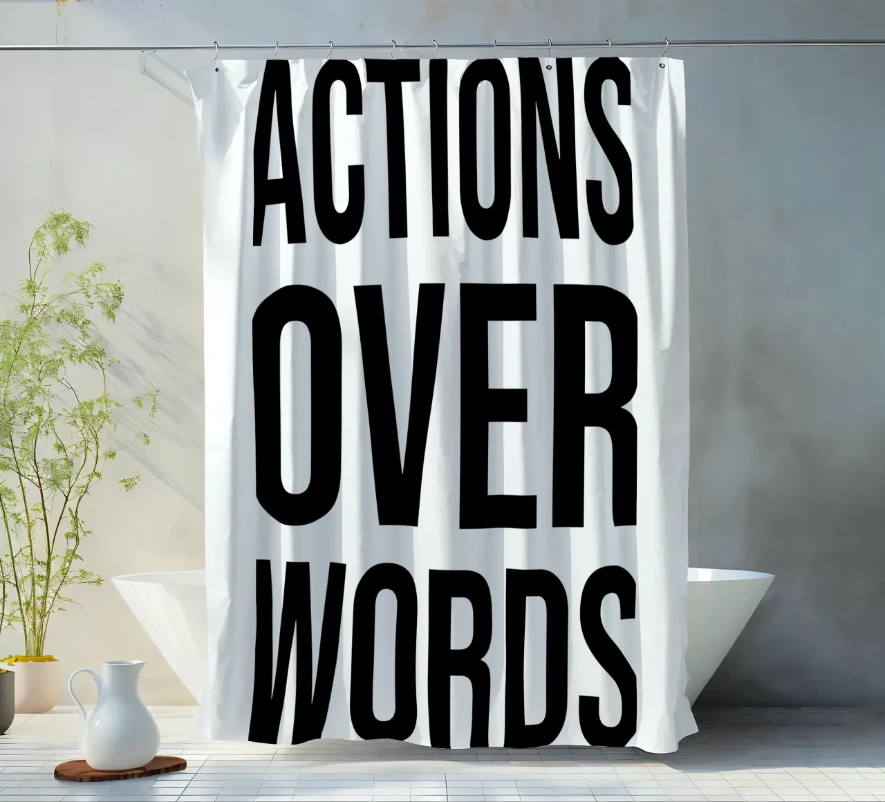 OVER Series- bold letters, brave values (5 colors) tenda da doccia da OVER SERIES