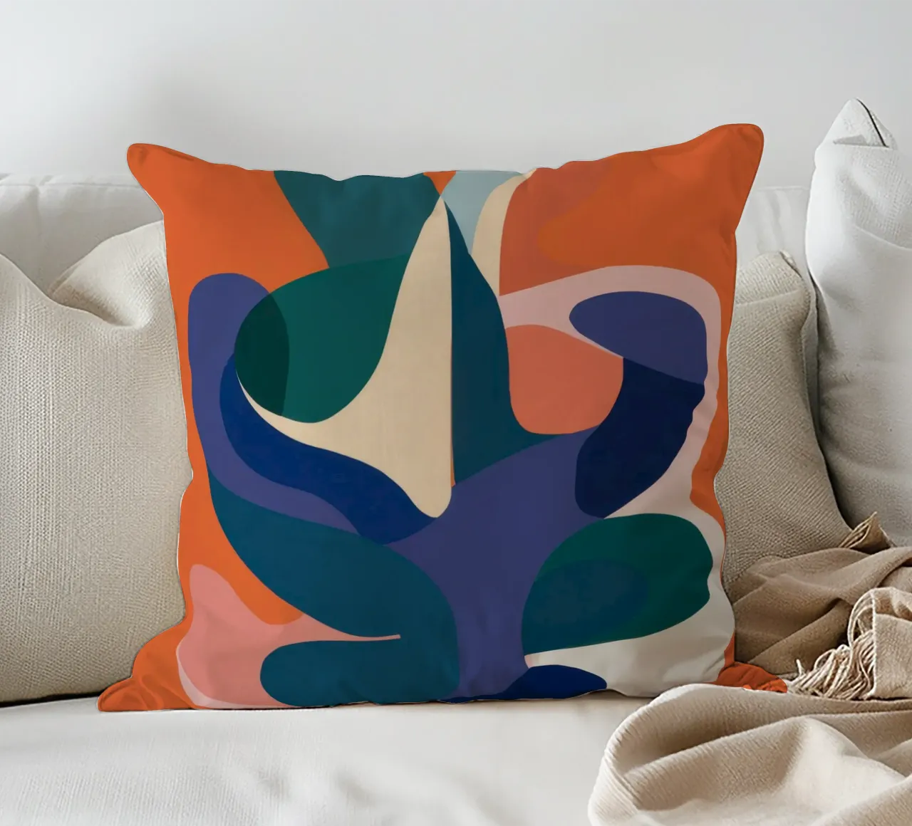 Interlocking Abstract Forms decorative cushion by Kala Martir