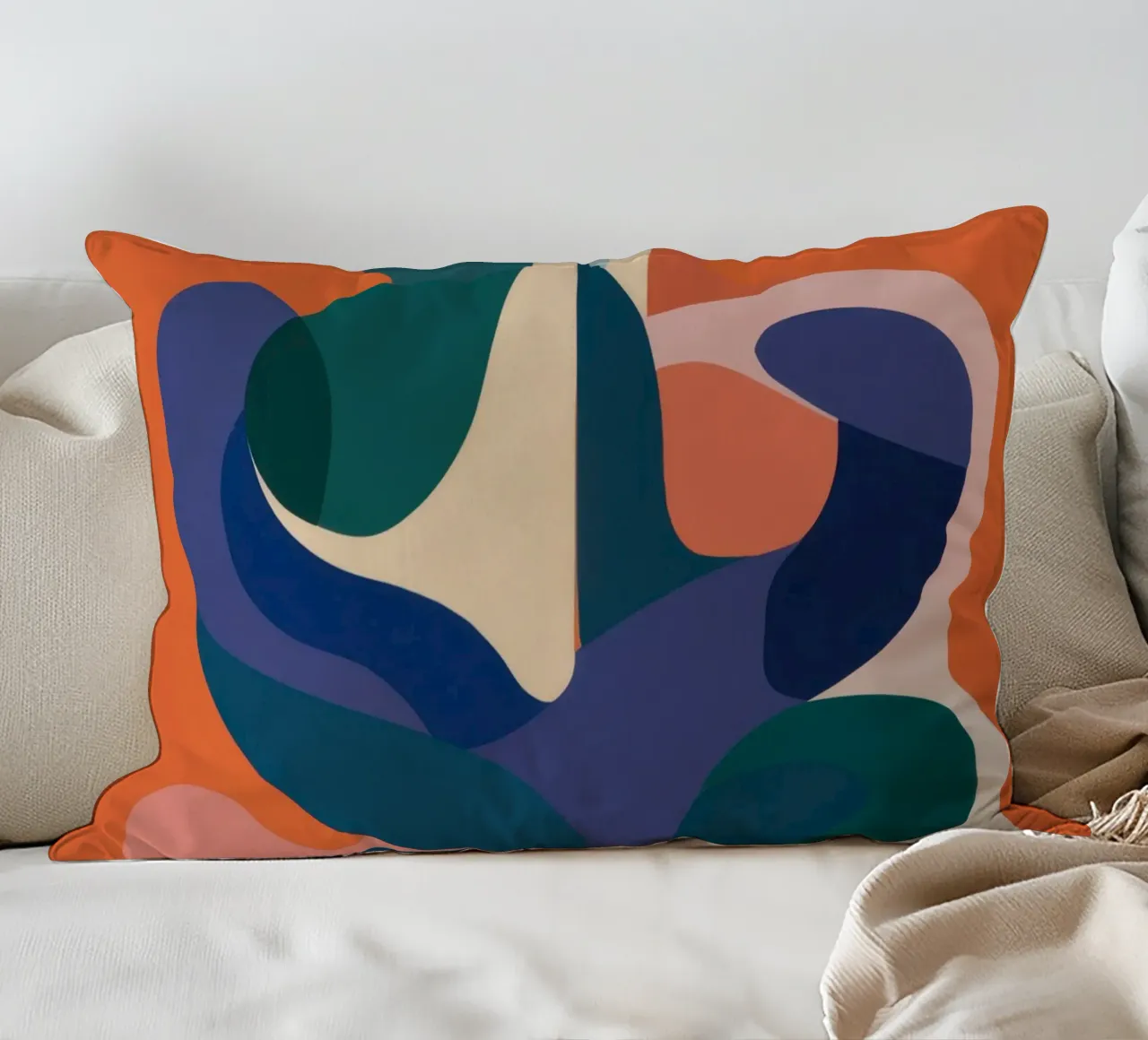 Interlocking Abstract Forms decorative cushion by Kala Martir