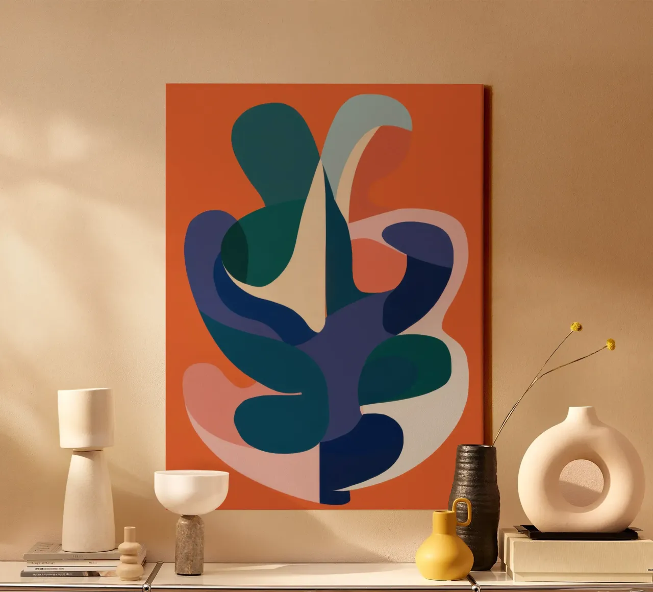 Interlocking Abstract Forms canvas by Kala Martir