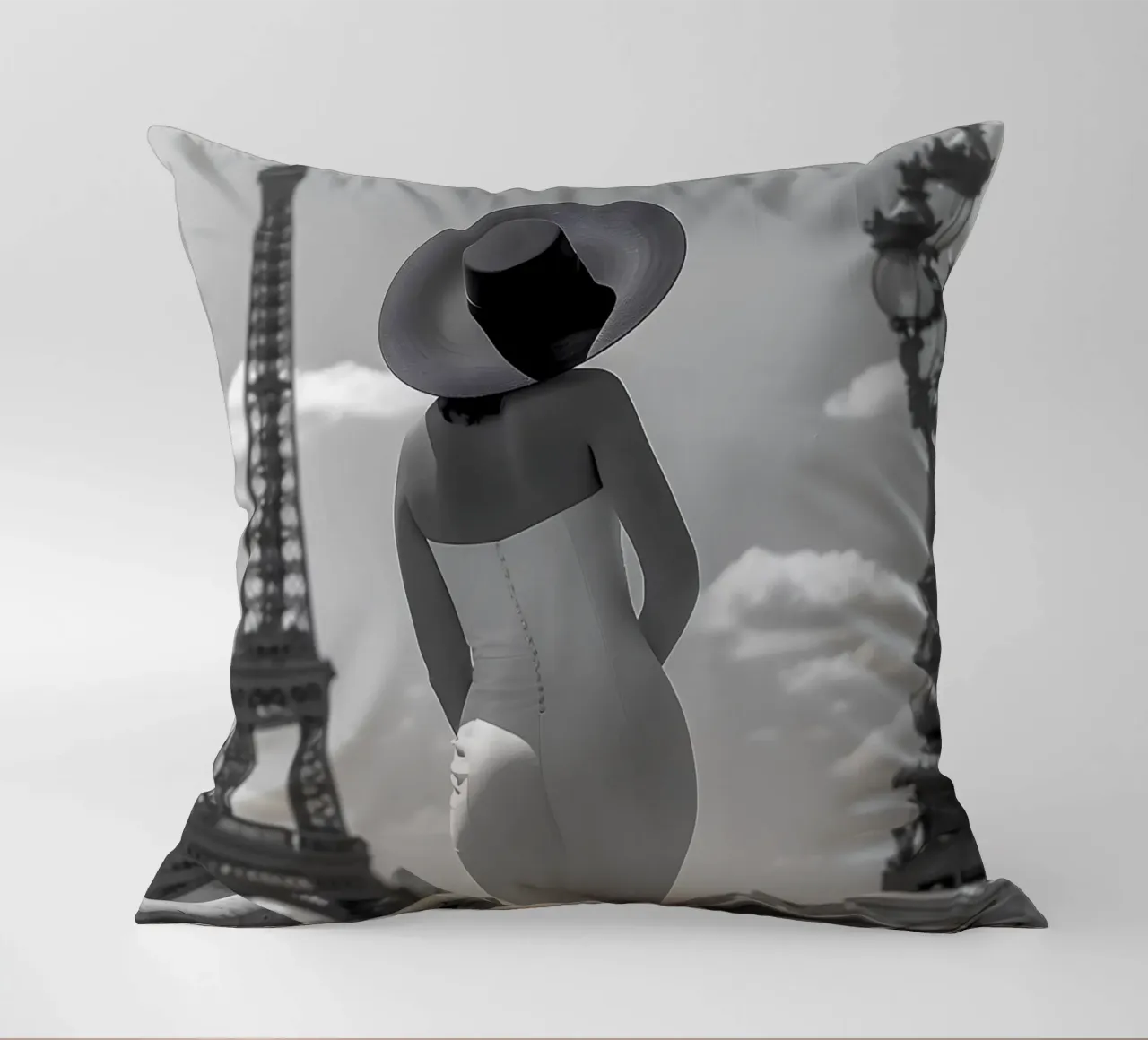 Dichiarazione di moda alla Torre Eiffel cuscino da M-Ulrich-Digital Art