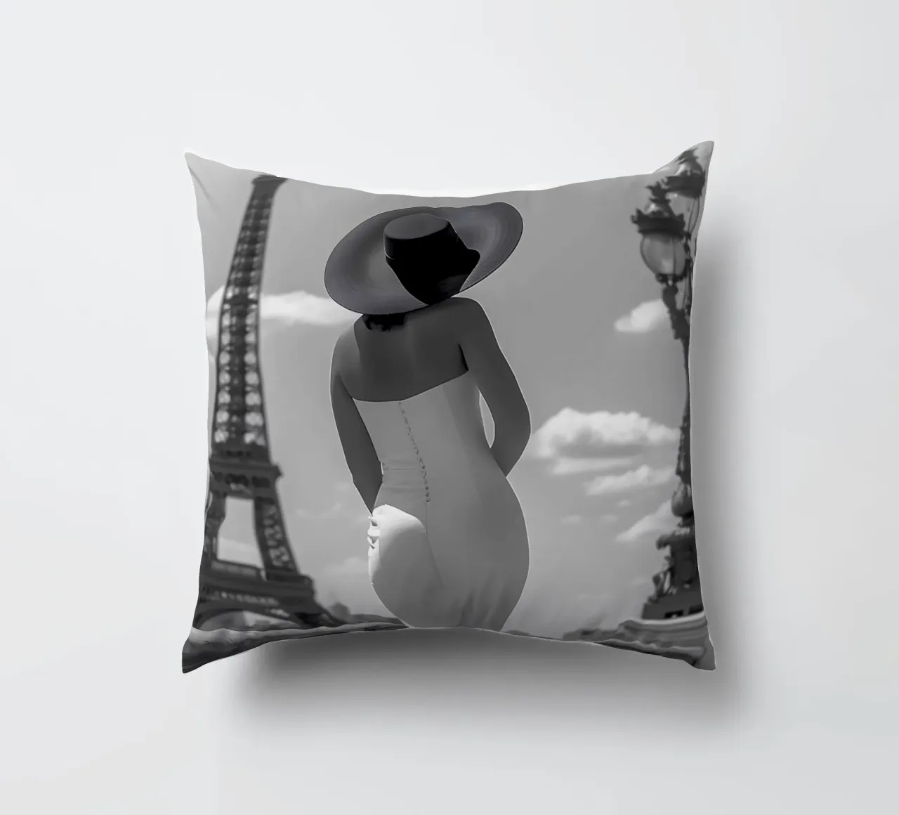 Dichiarazione di moda alla Torre Eiffel cuscino da M-Ulrich-Digital Art