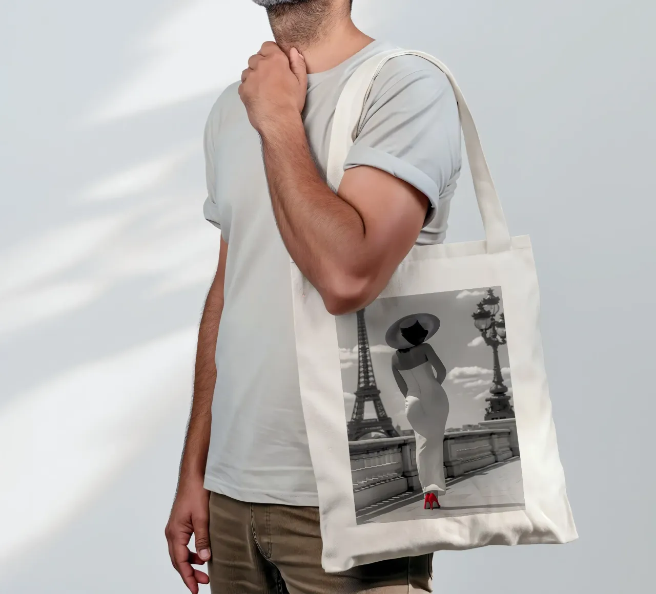 Dichiarazione di moda alla Torre Eiffel borsa in juta da M-Ulrich-Digital Art