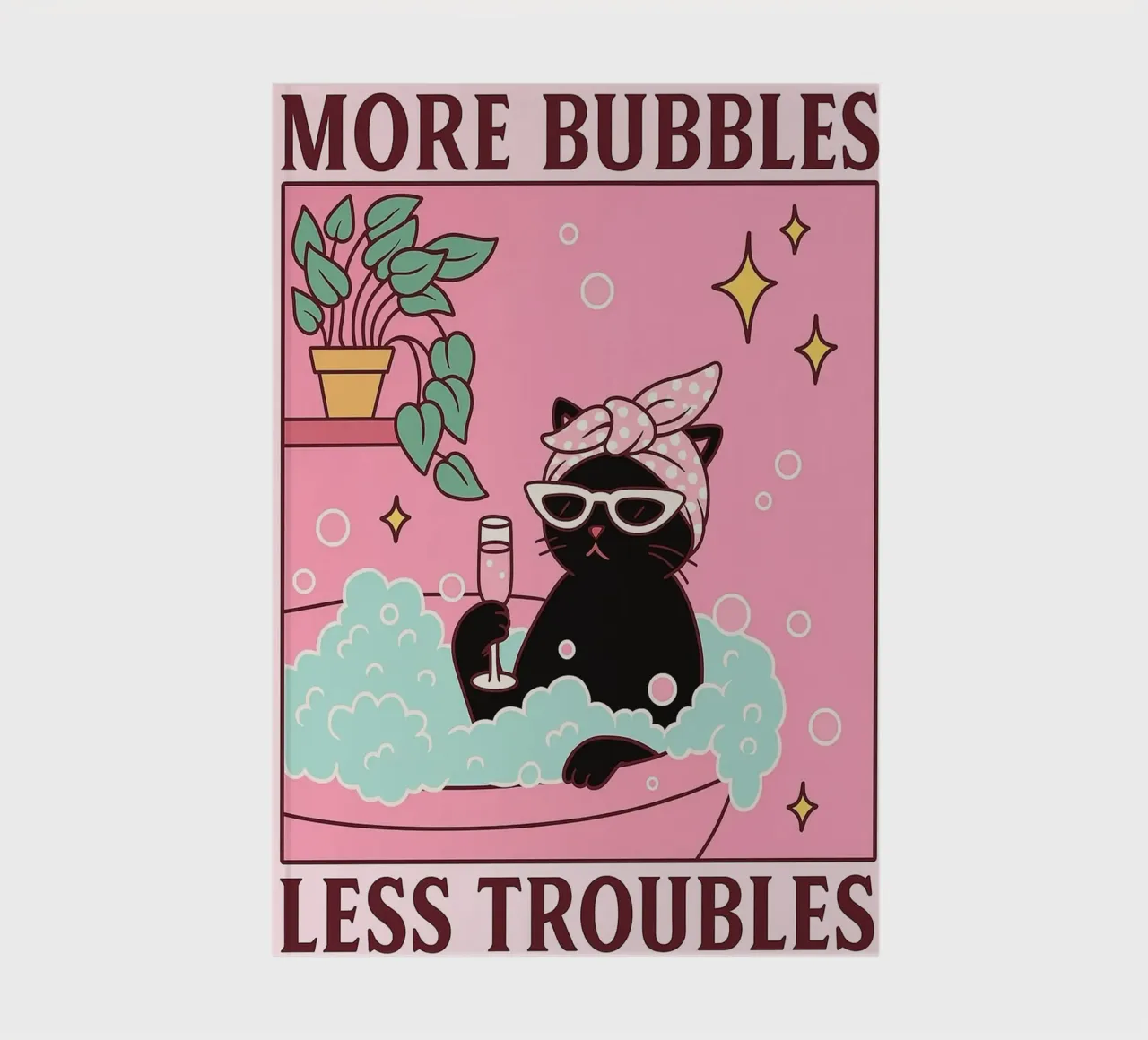 more bubbles less troubles funny cat drawing notebook by dahlianz