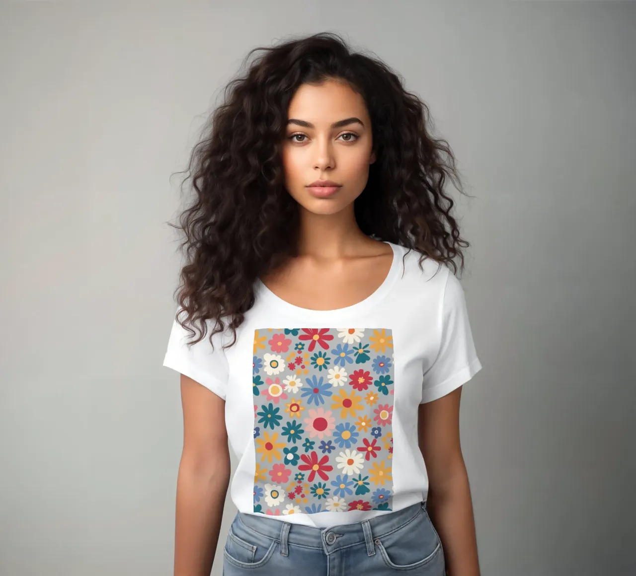 Patchwork di pose pastello t-shirt da donna da Absca Gallery
