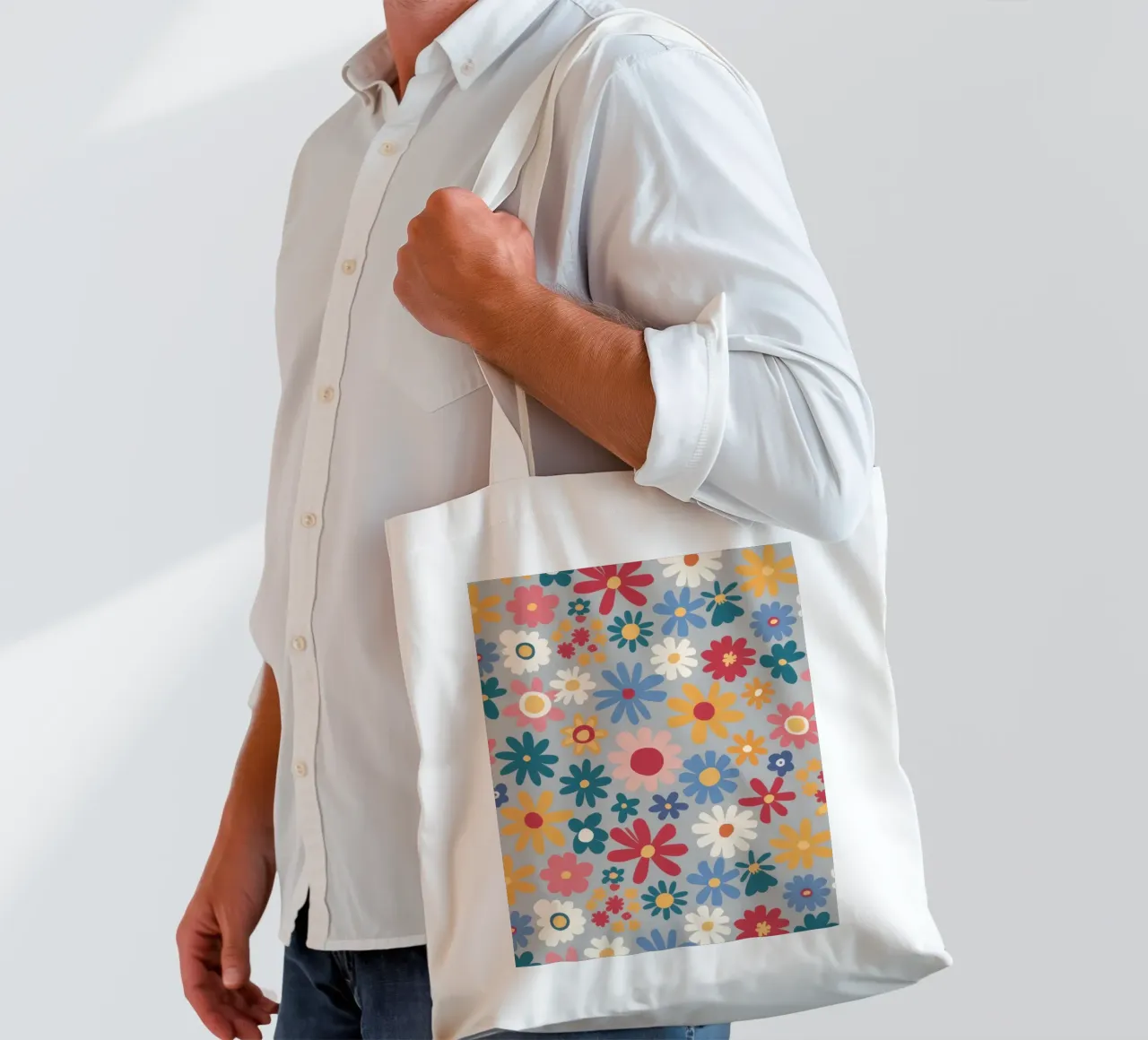 Patchwork di pose pastello borsa in juta da Absca Gallery