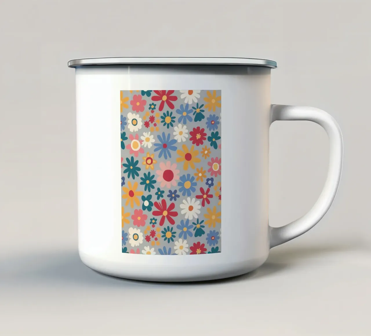 Patchwork di pose pastello tazza in smalto da Absca Gallery