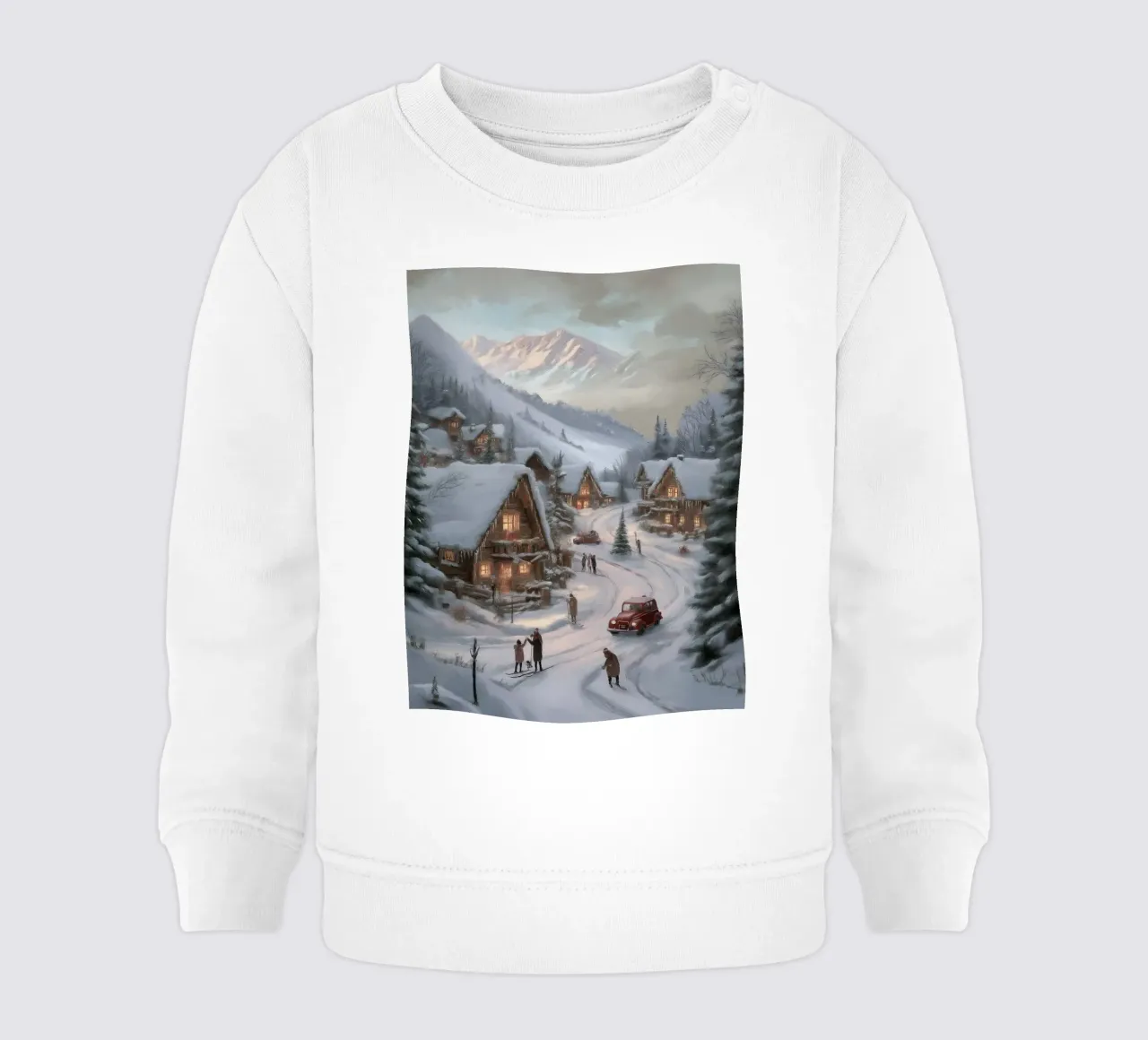 Villaggio invernale di montagna con case e luci innevate felpa neonato da Cozy Vibes