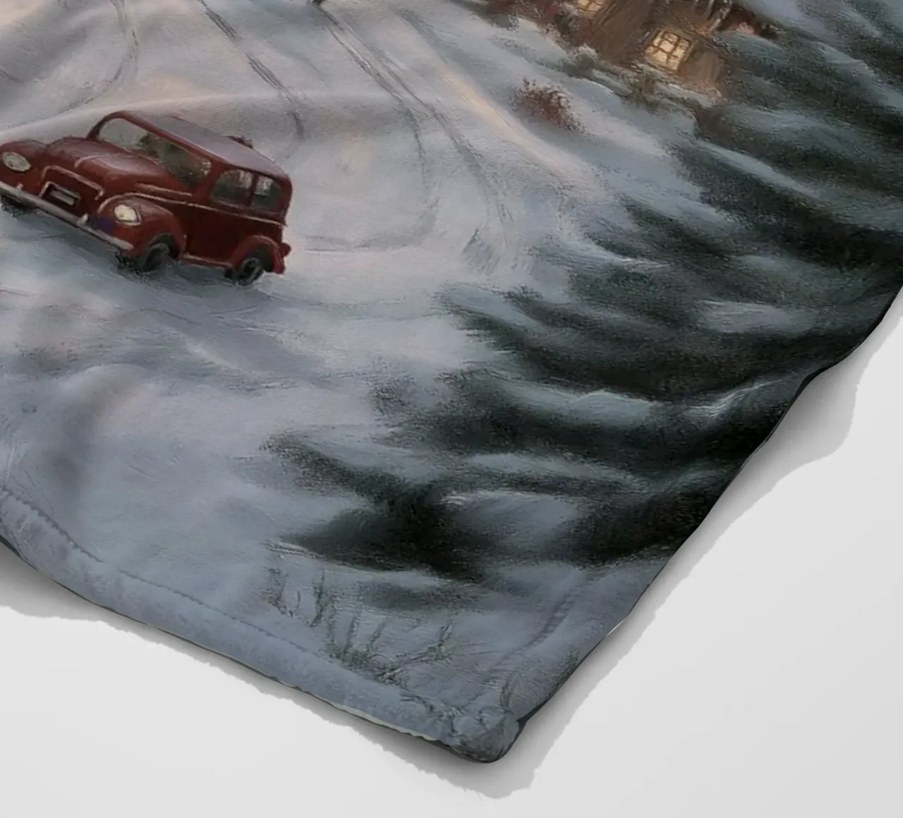 Villaggio invernale di montagna con case e luci innevate coperta in pile da Cozy Vibes