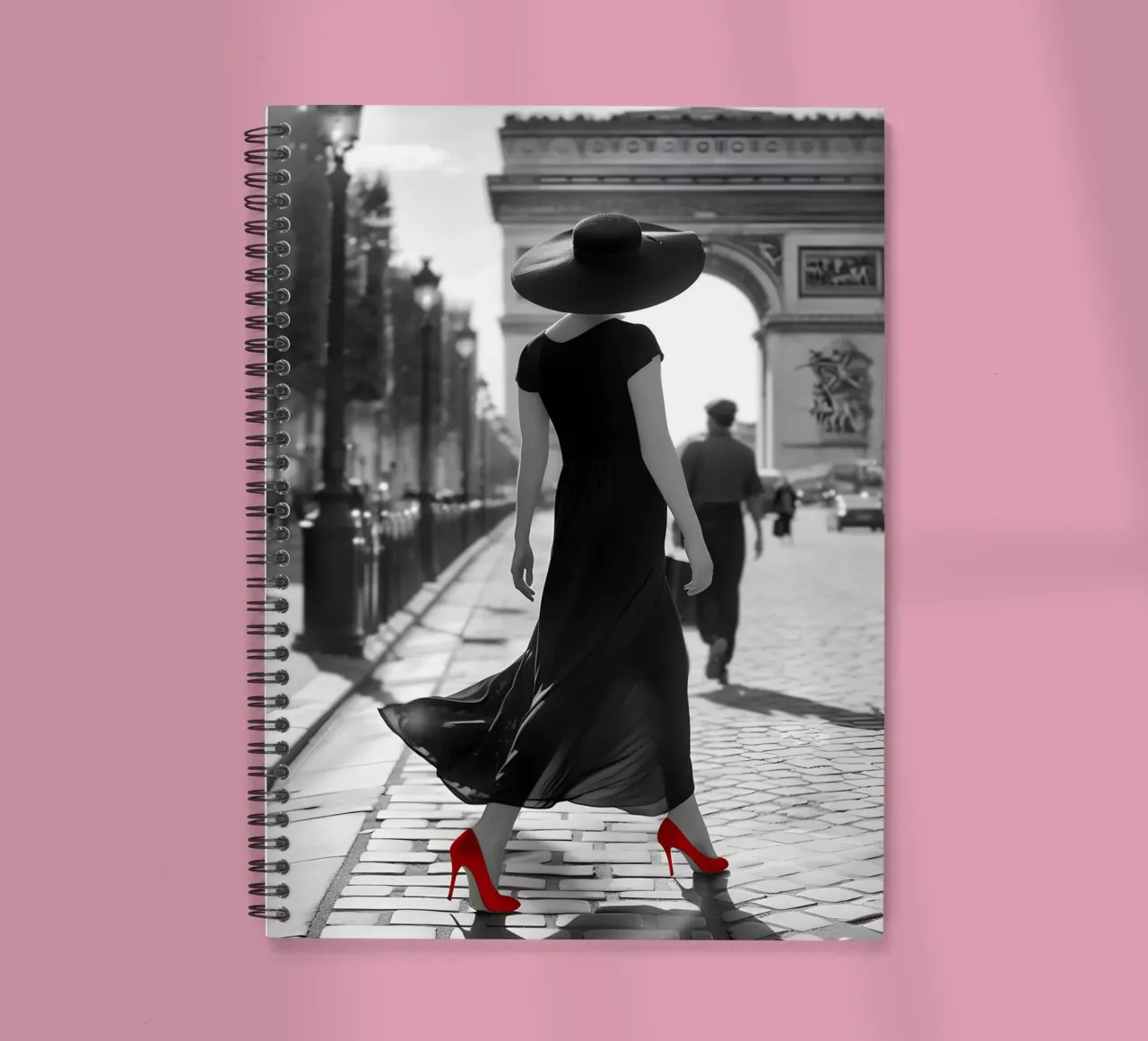 Fashion statement at the Arc de Triomphe spiral notebook by M-Ulrich-Digital Art