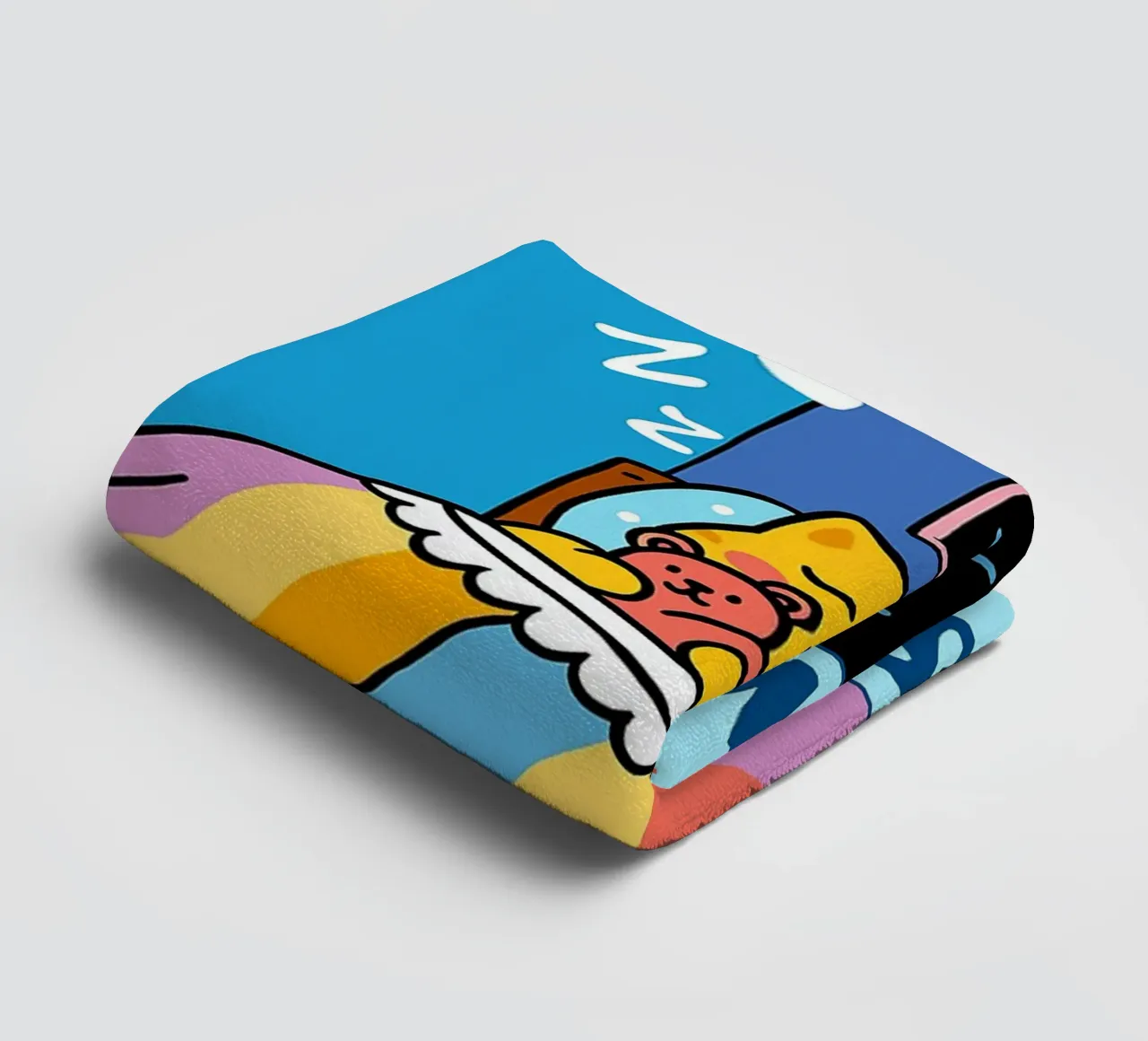 just five more minutes please funny cat drawing towel by dahlianz