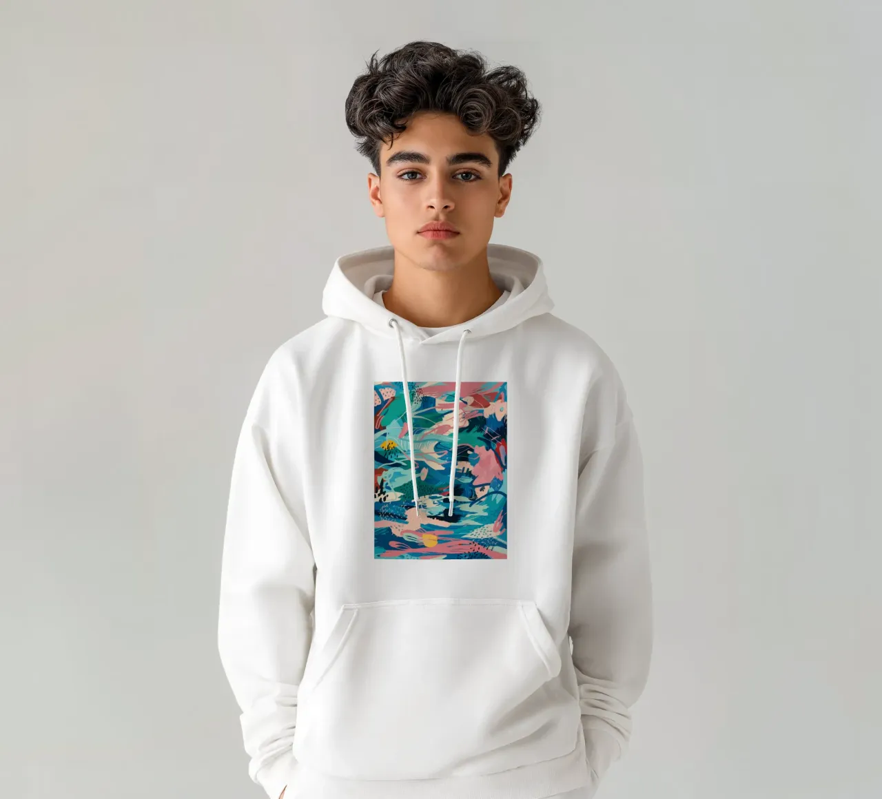 Flusso oceanico ceruleo felpa con cappuccio da Absca Gallery