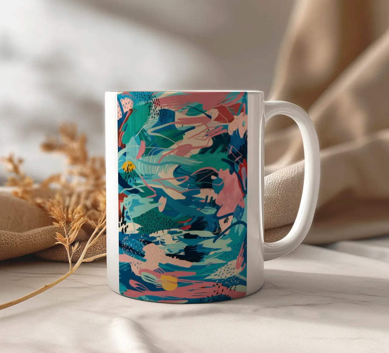 Flusso oceanico ceruleo tazza in ceramica da Absca Gallery