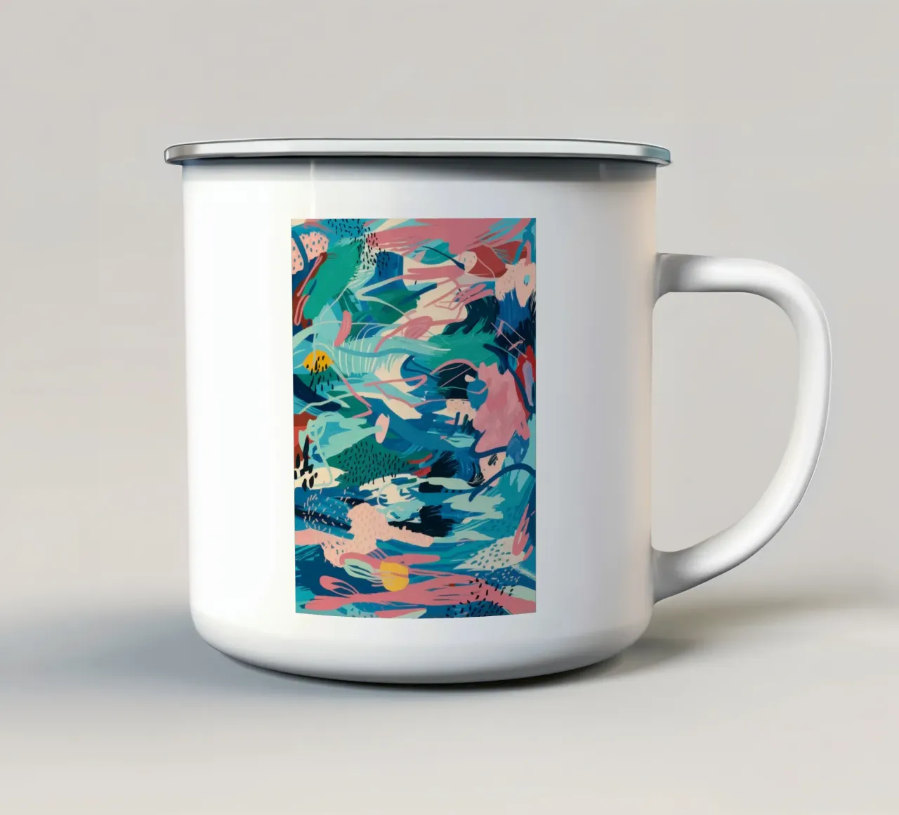 Flusso oceanico ceruleo tazza in smalto da Absca Gallery