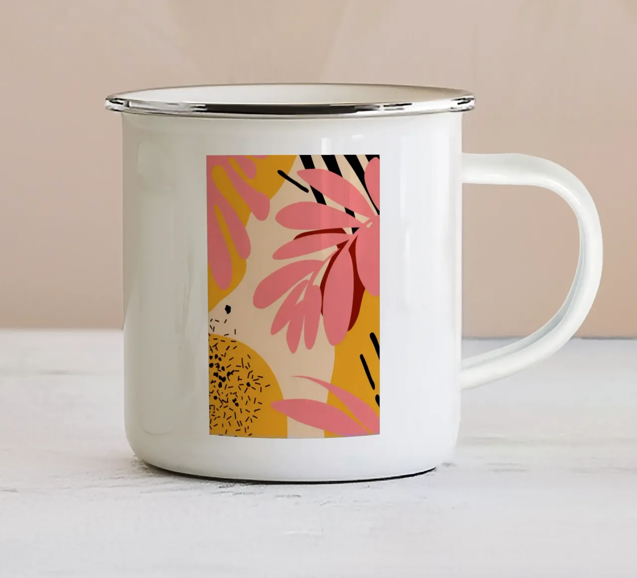 Fiore con stampa leopardo tazza in smalto da Kala Martir
