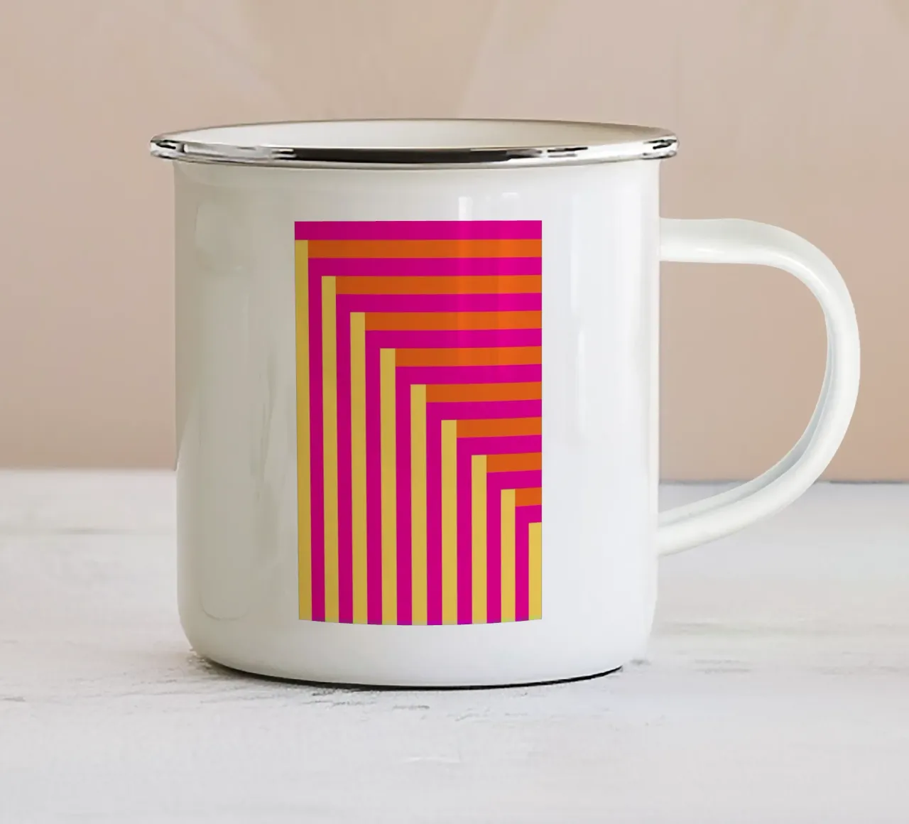 Strisce e colore tazza in smalto da Schuhmann Design