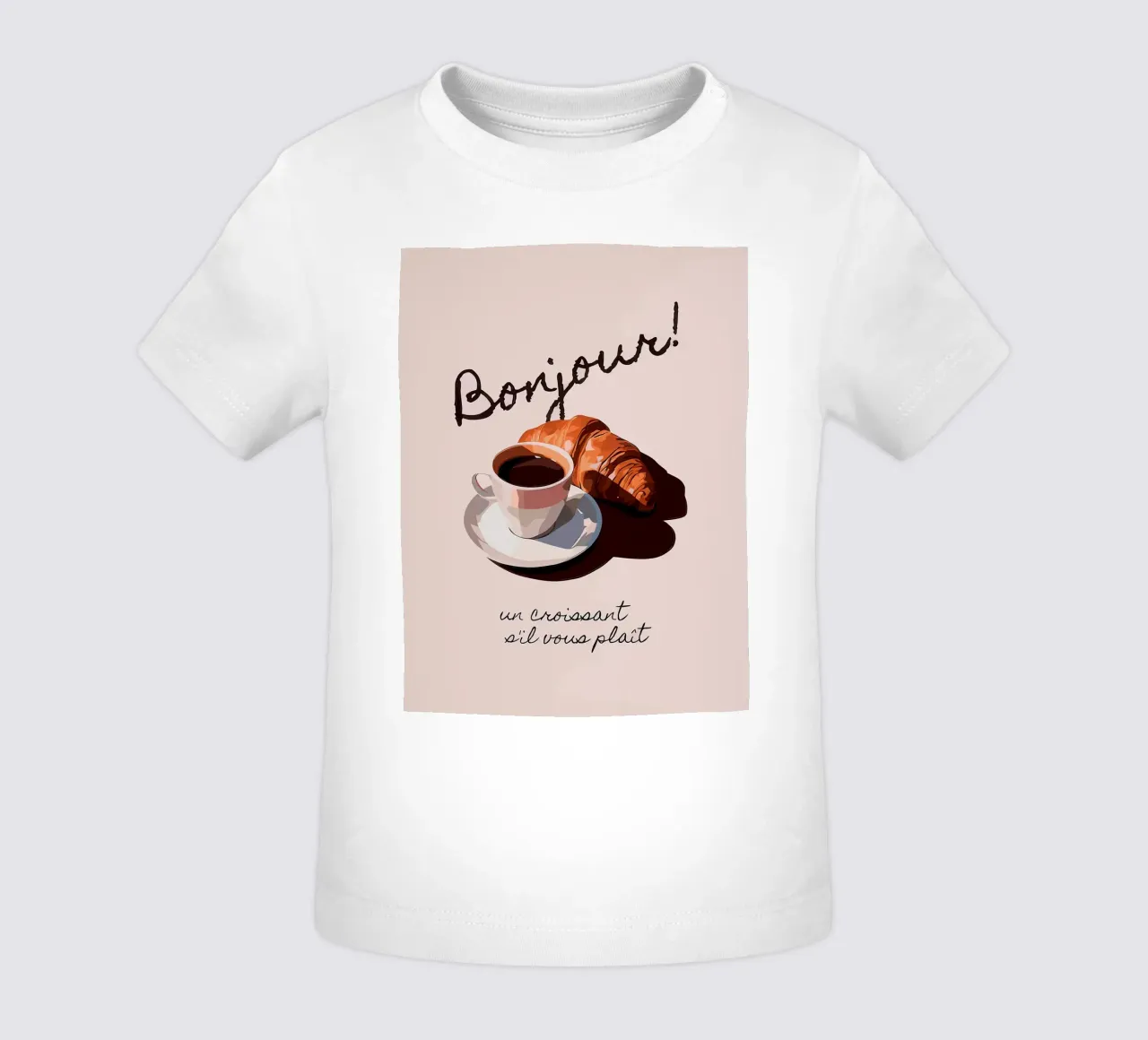 Ciao Croissant e caffè maglietta neonato da Liam Johnson