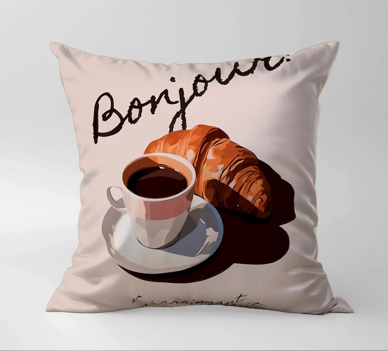 Ciao Croissant e caffè cuscino da Liam Johnson