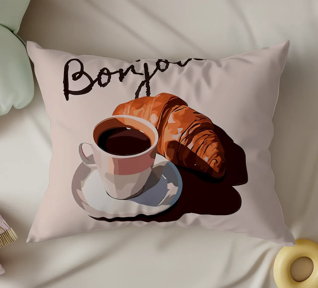 Ciao Croissant e caffè cuscino da Liam Johnson
