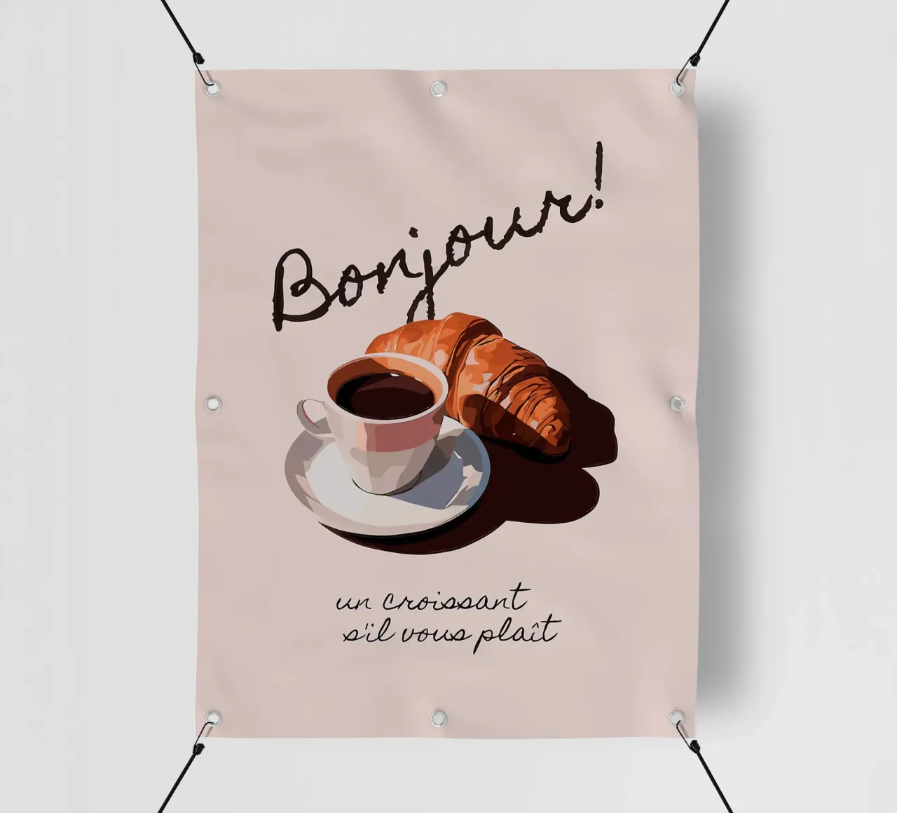 Ciao Croissant e caffè telo in pvc da Liam Johnson