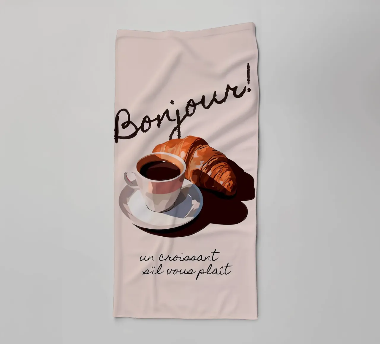 Ciao Croissant e caffè asciugamano da bagno da Liam Johnson