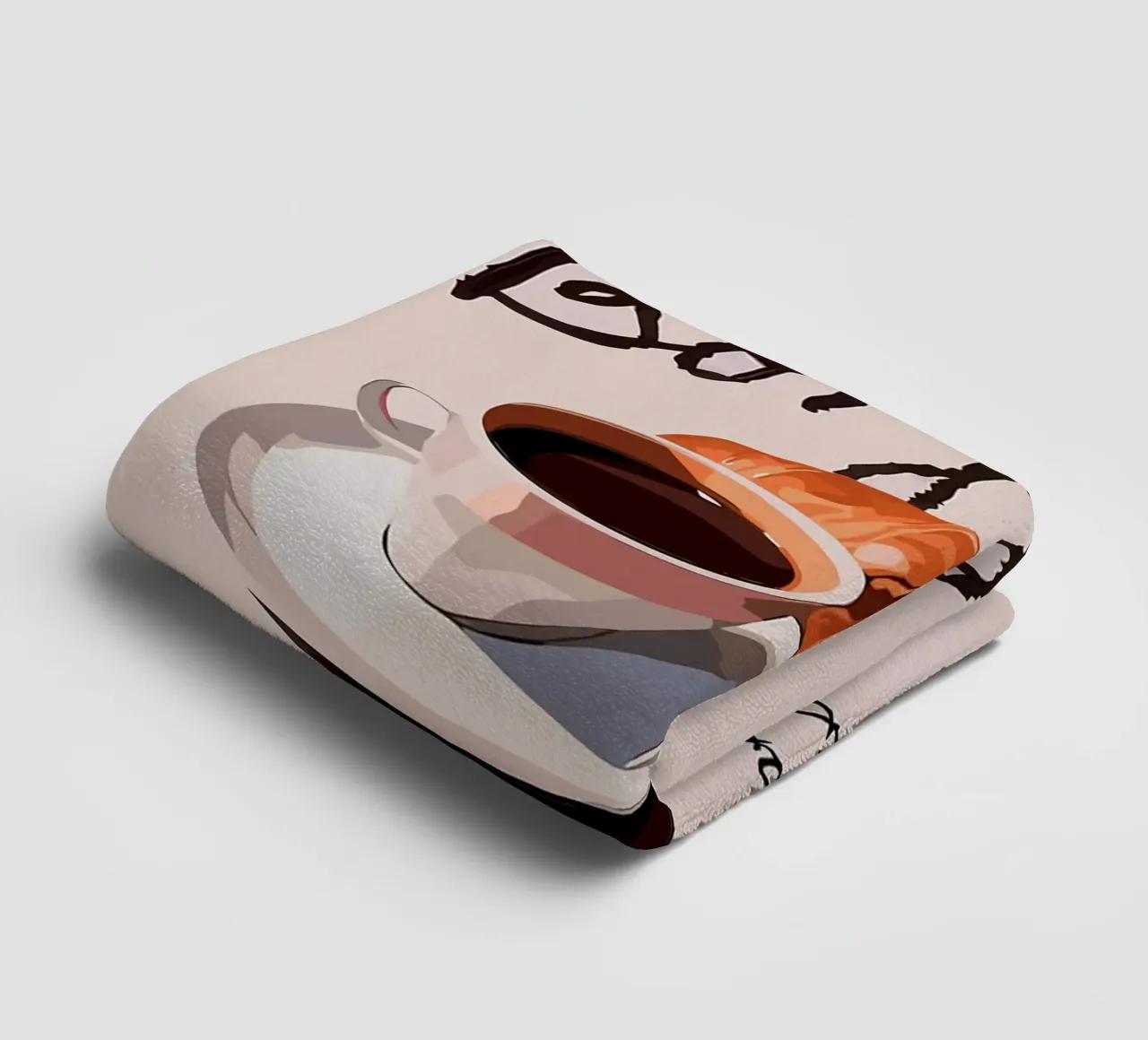 Ciao Croissant e caffè asciugamano da bagno da Liam Johnson