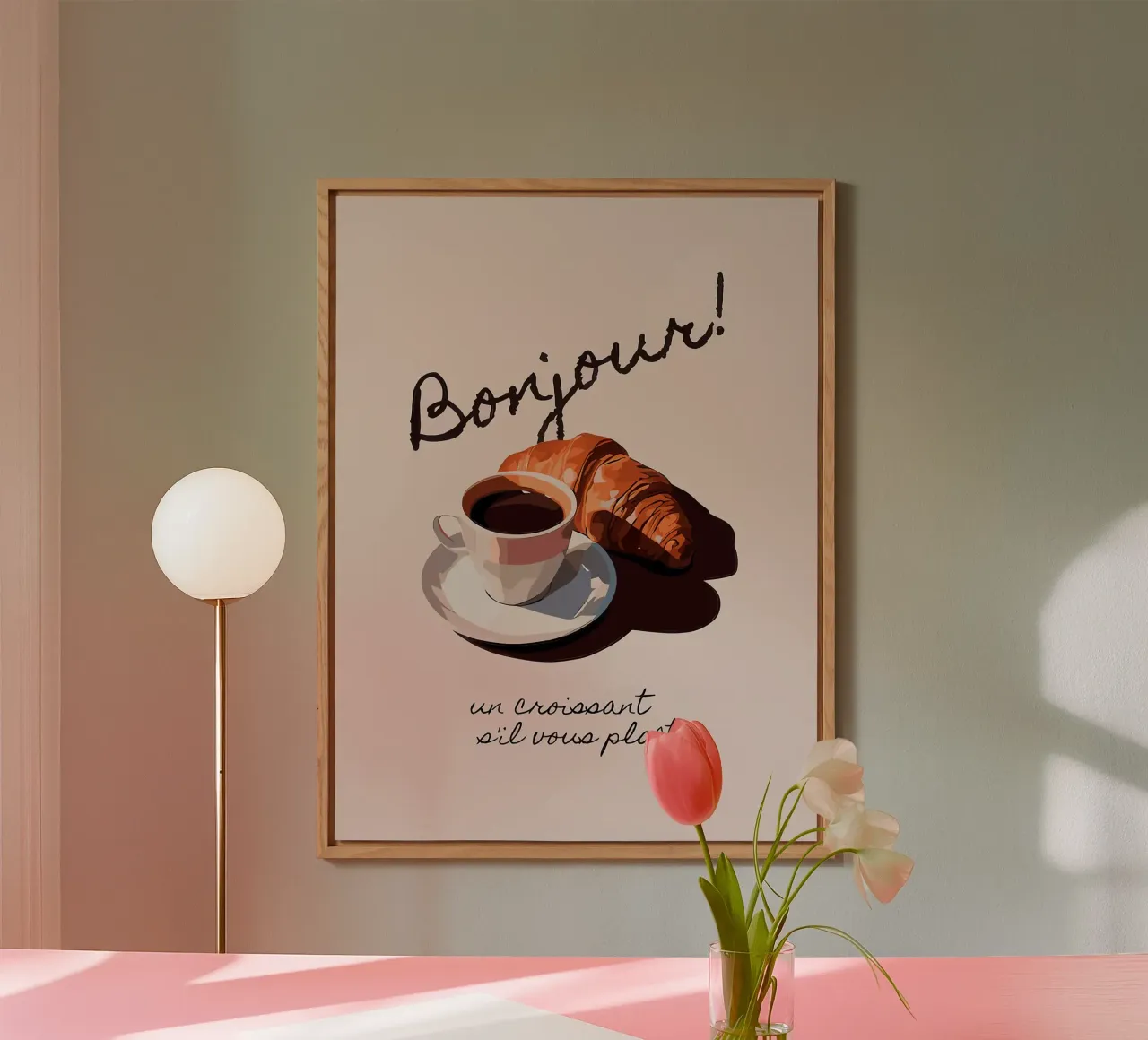 Ciao Croissant e caffè alluminio dibond da Liam Johnson