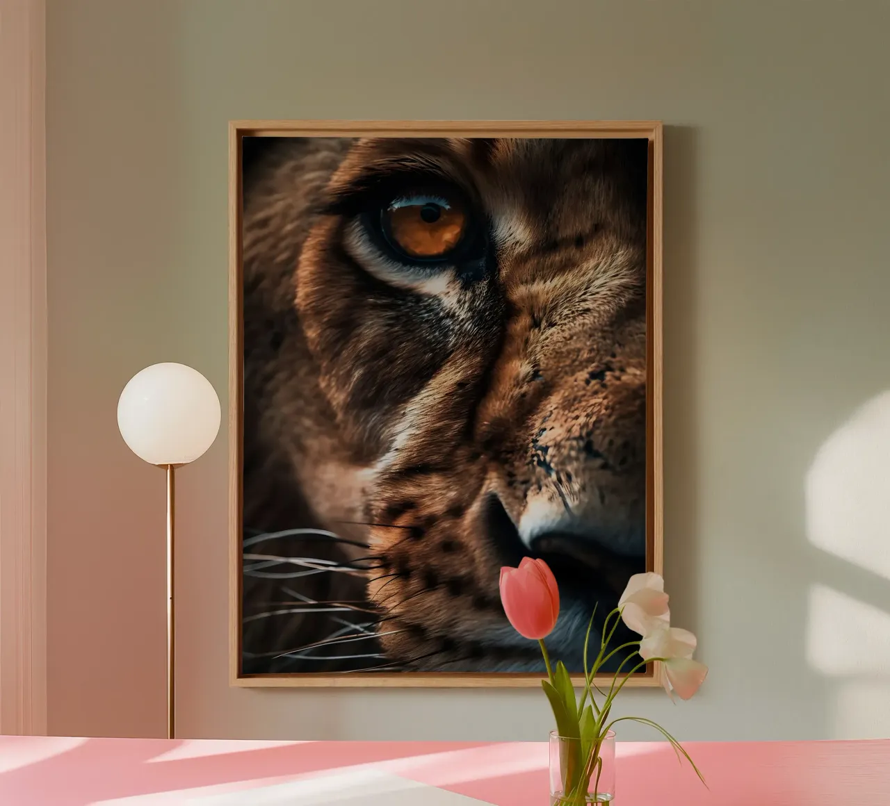 Betoverende leeuwenoog macro canvas van Liam Johnson