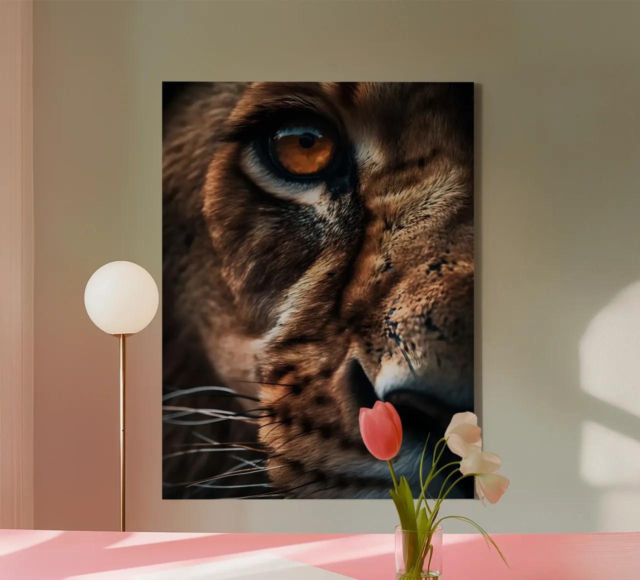 Betoverende leeuwenoog macro canvas van Liam Johnson