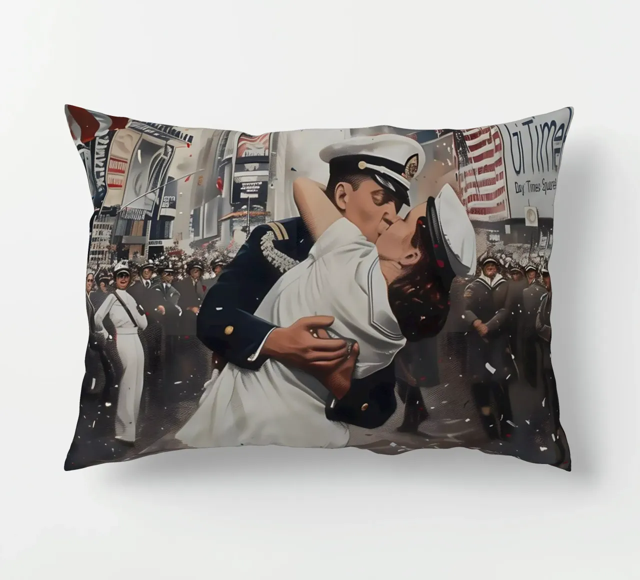Un bacio iconico a Times Square cuscino da M-Ulrich-Digital Art