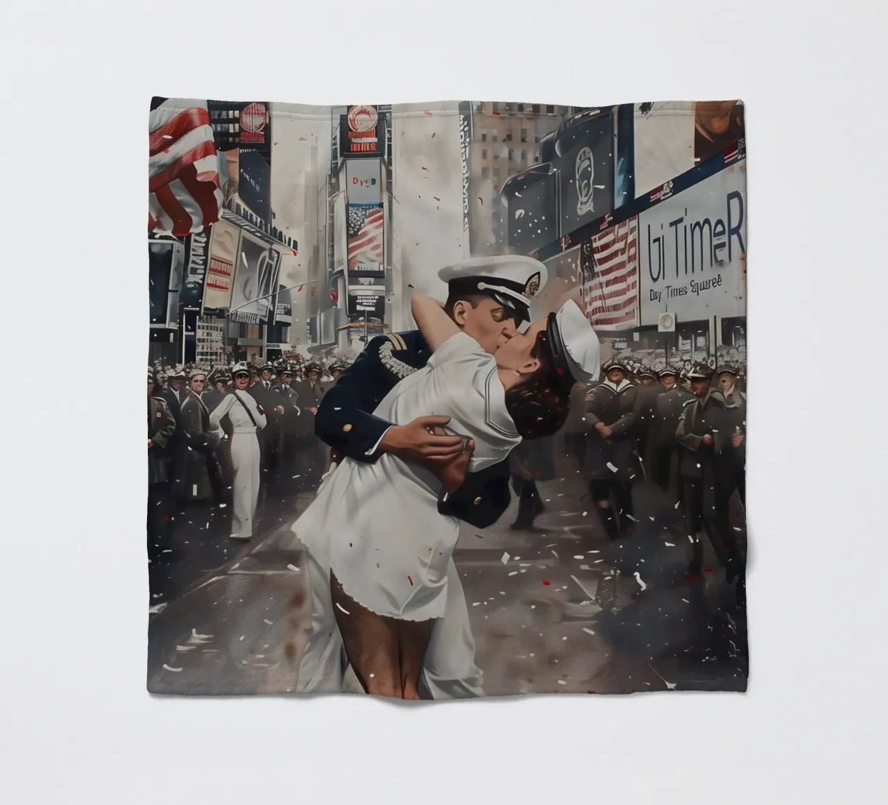 Un bacio iconico a Times Square coperta in pile da M-Ulrich-Digital Art