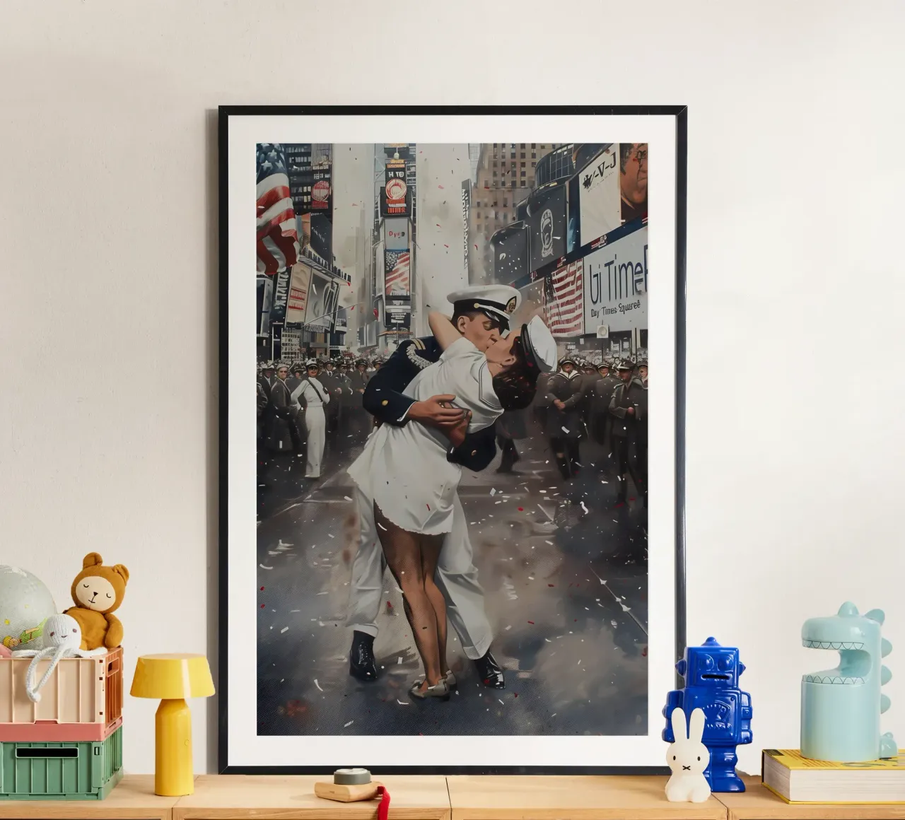 Un bacio iconico a Times Square carta hahnemühle da M-Ulrich-Digital Art