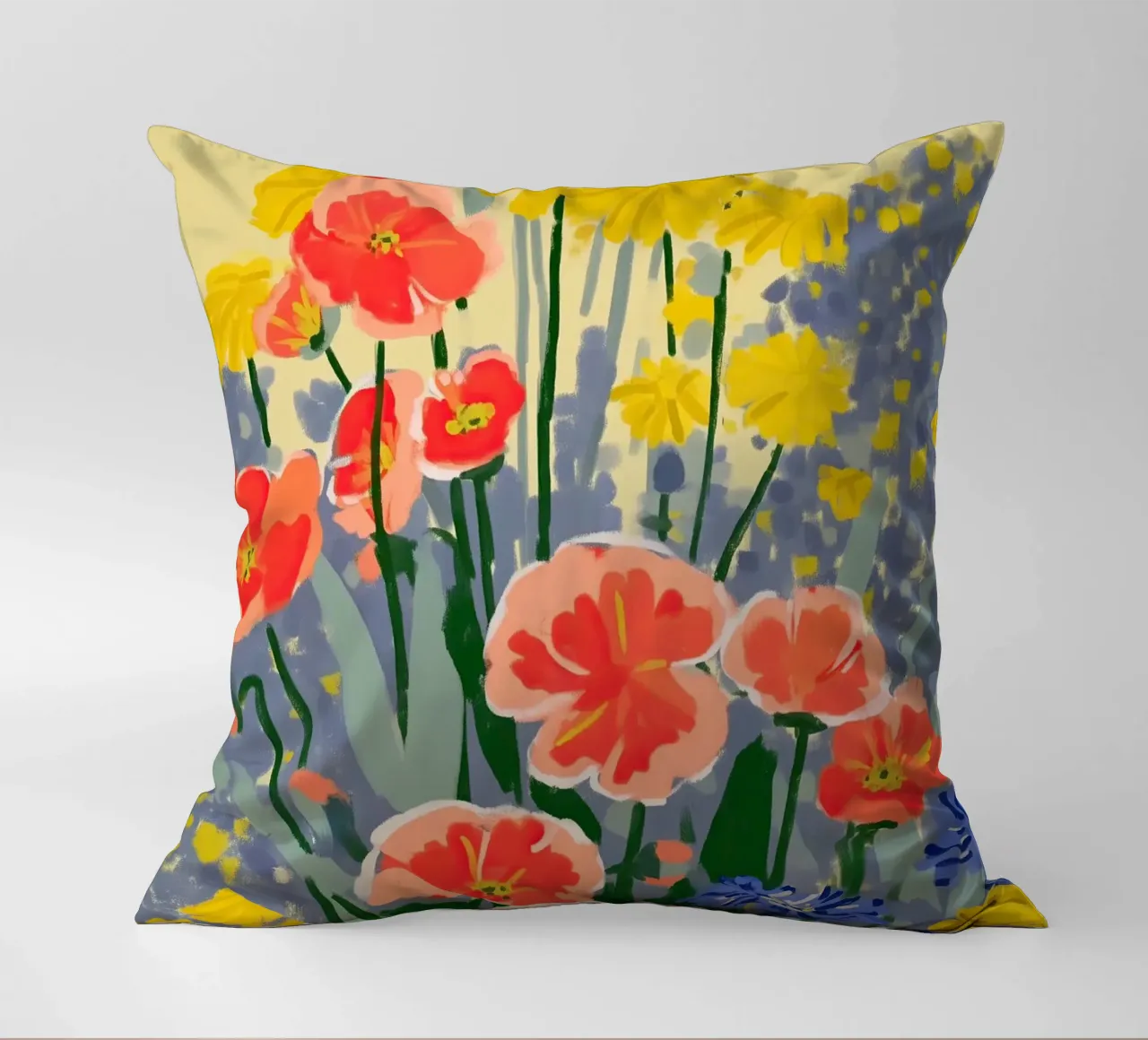 Sunshine Meets the Poppies cuscino da Amelie Rose