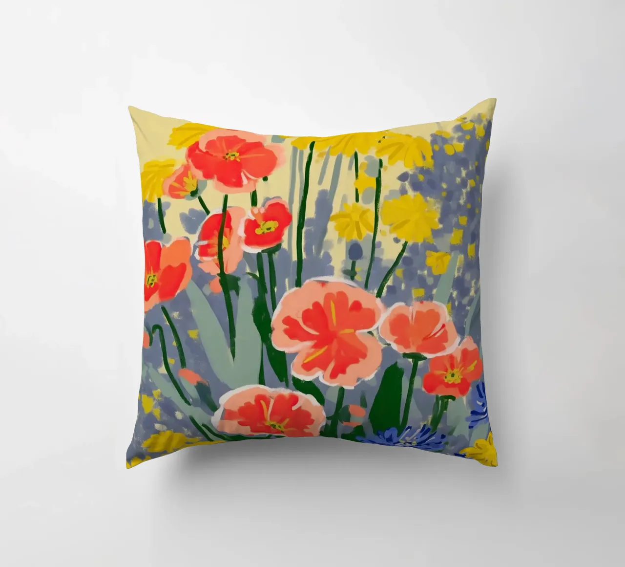 Sunshine Meets the Poppies cuscino da Amelie Rose