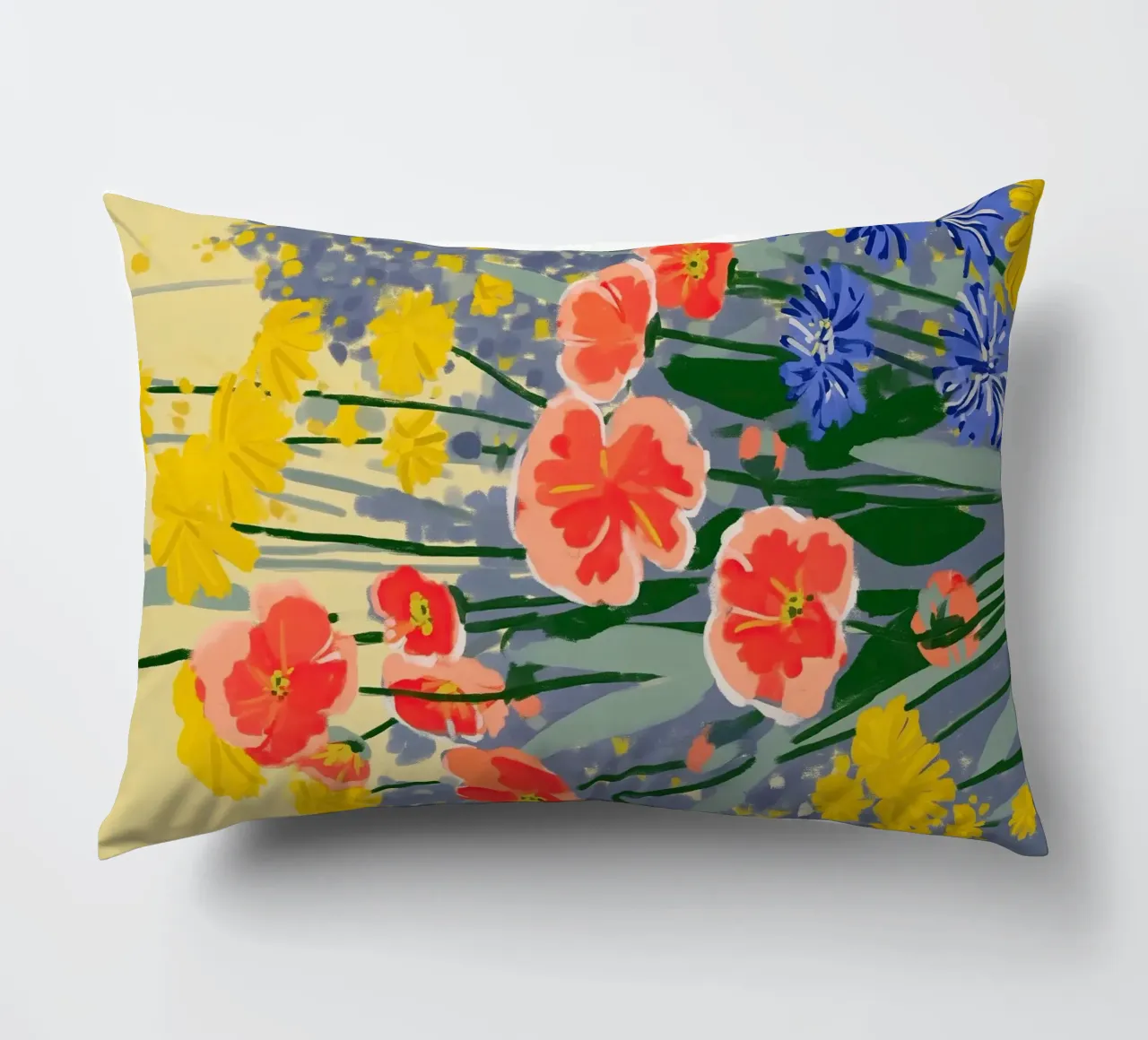 Sunshine Meets the Poppies cuscino da Amelie Rose