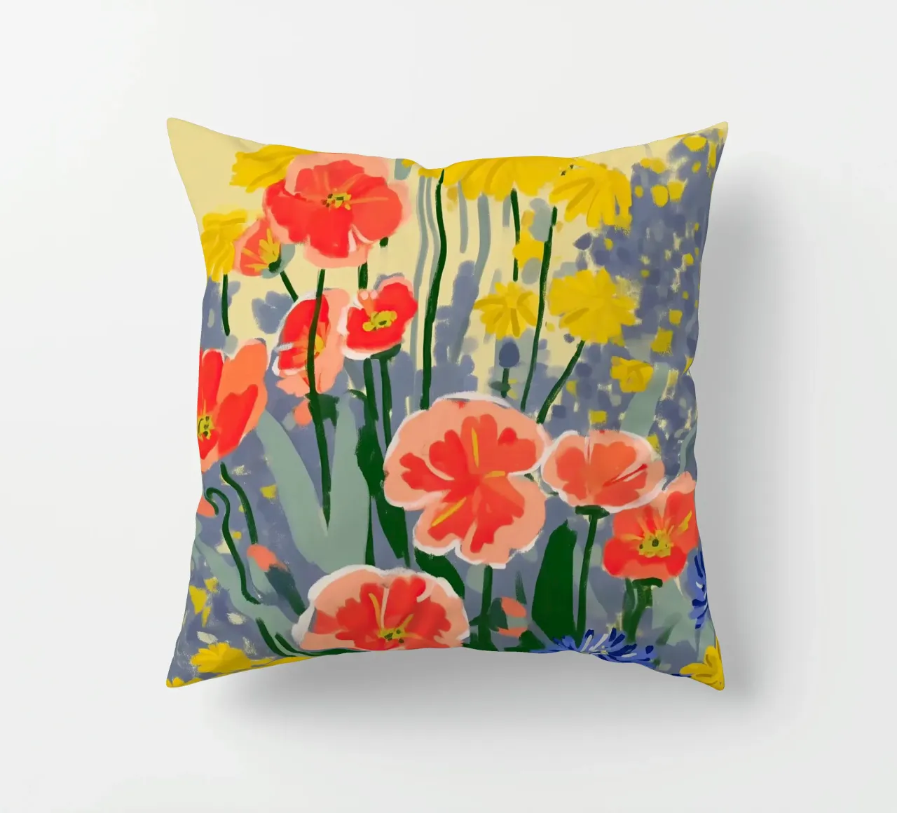 Sunshine Meets the Poppies cuscino da Amelie Rose
