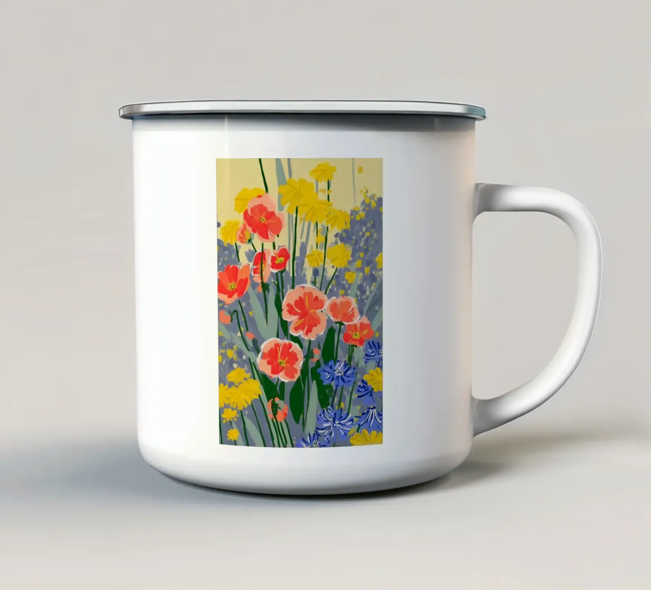 Sunshine Meets the Poppies tazza in smalto da Amelie Rose