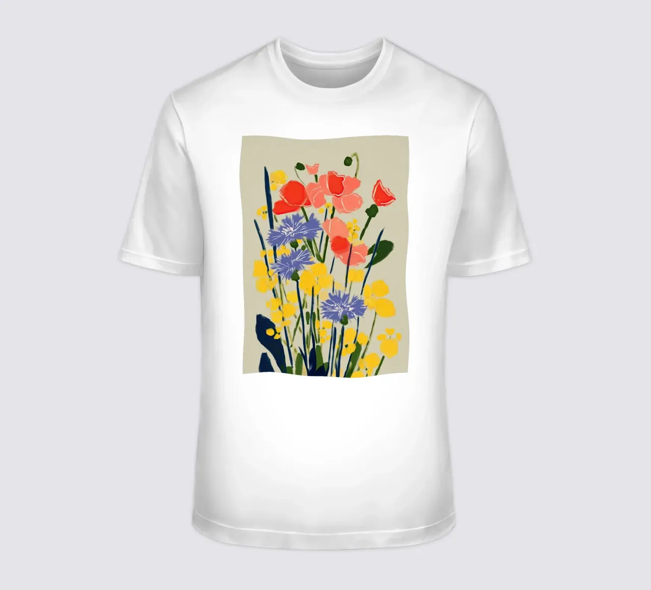 Soft Poppies, Cornflower Whisper t-shirt da Amelie Rose