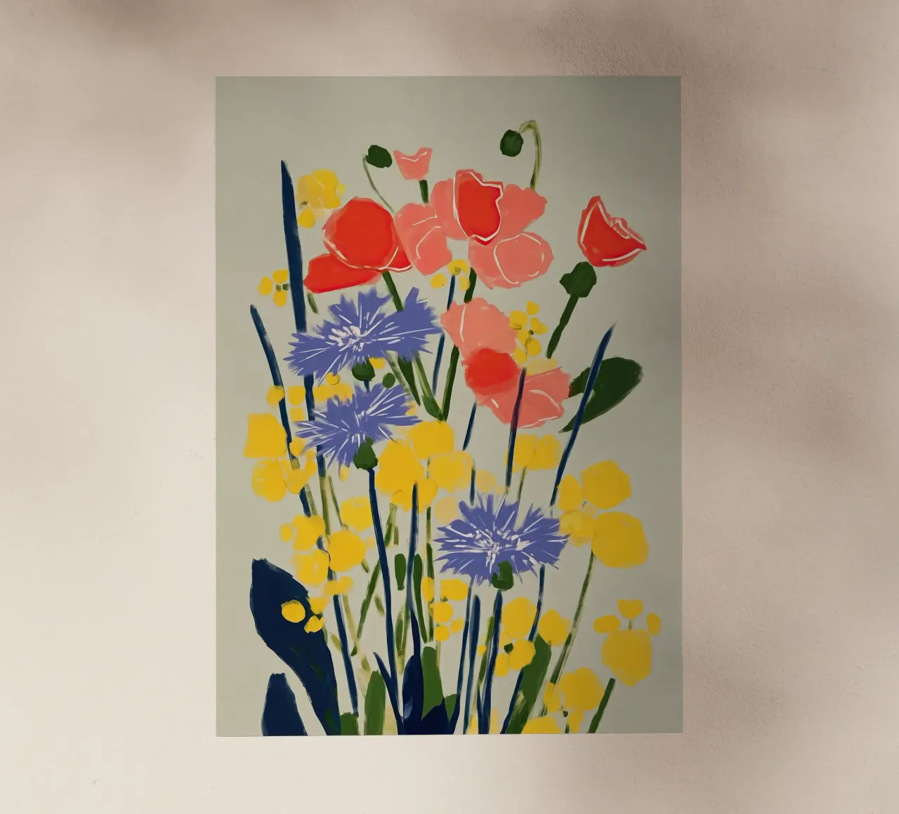 Soft Poppies, Cornflower Whisper pellicola backlit da Amelie Rose