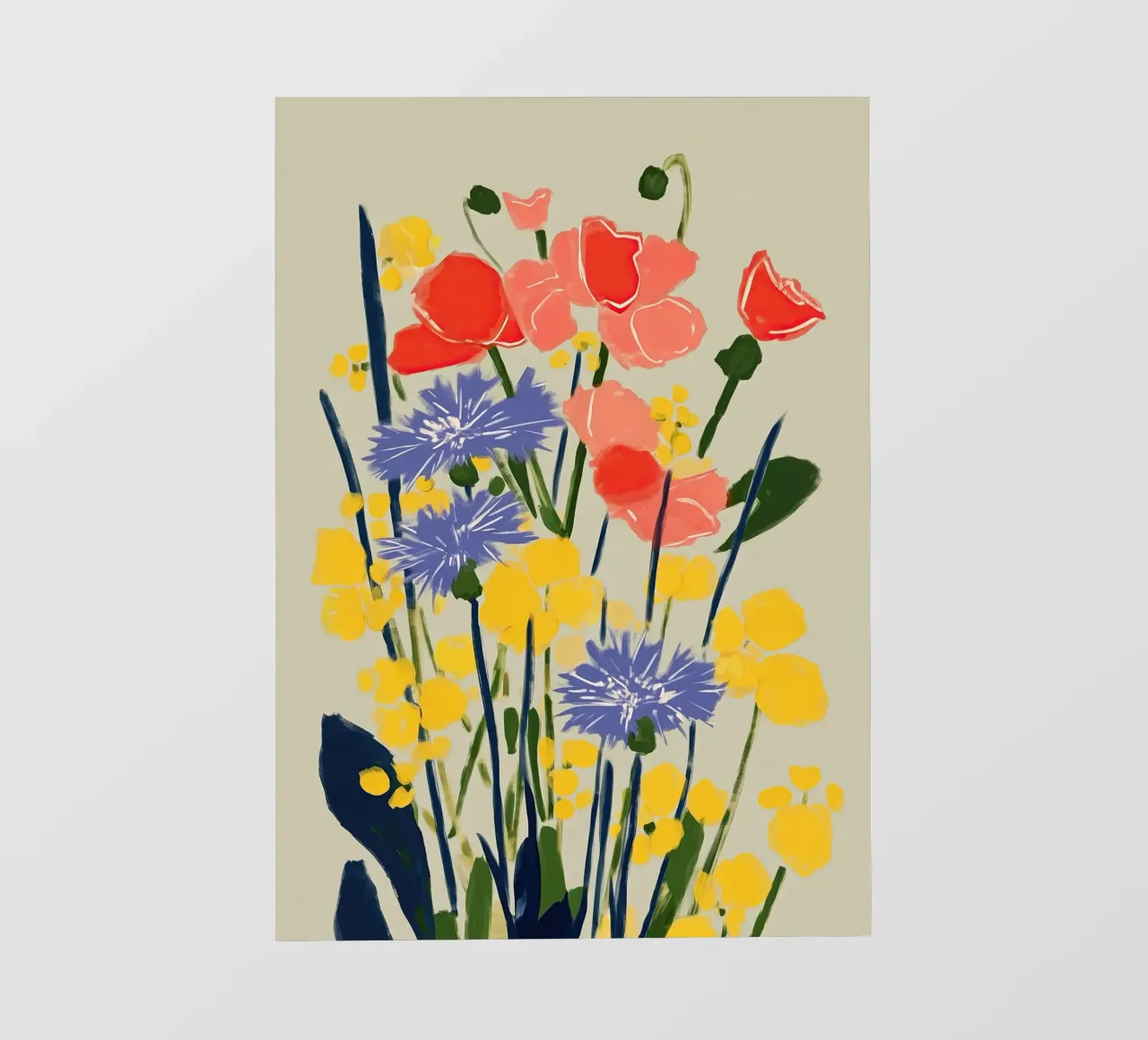 Soft Poppies, Cornflower Whisper pellicola backlit da Amelie Rose