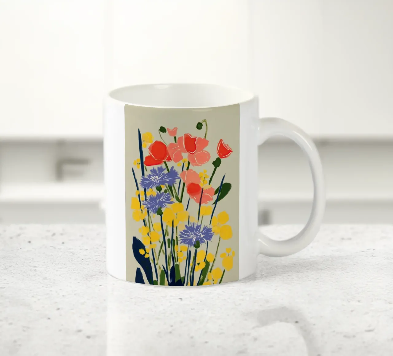 Soft Poppies, Cornflower Whisper tazza in ceramica da Amelie Rose