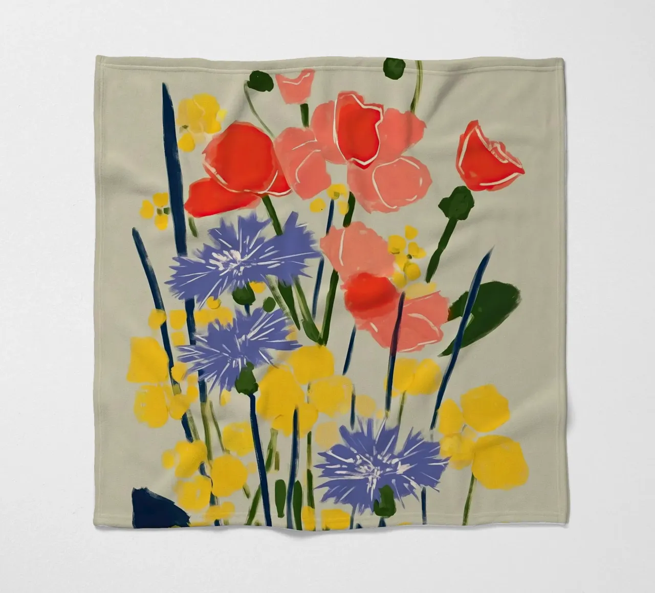 Soft Poppies, Cornflower Whisper coperta in pile da Amelie Rose