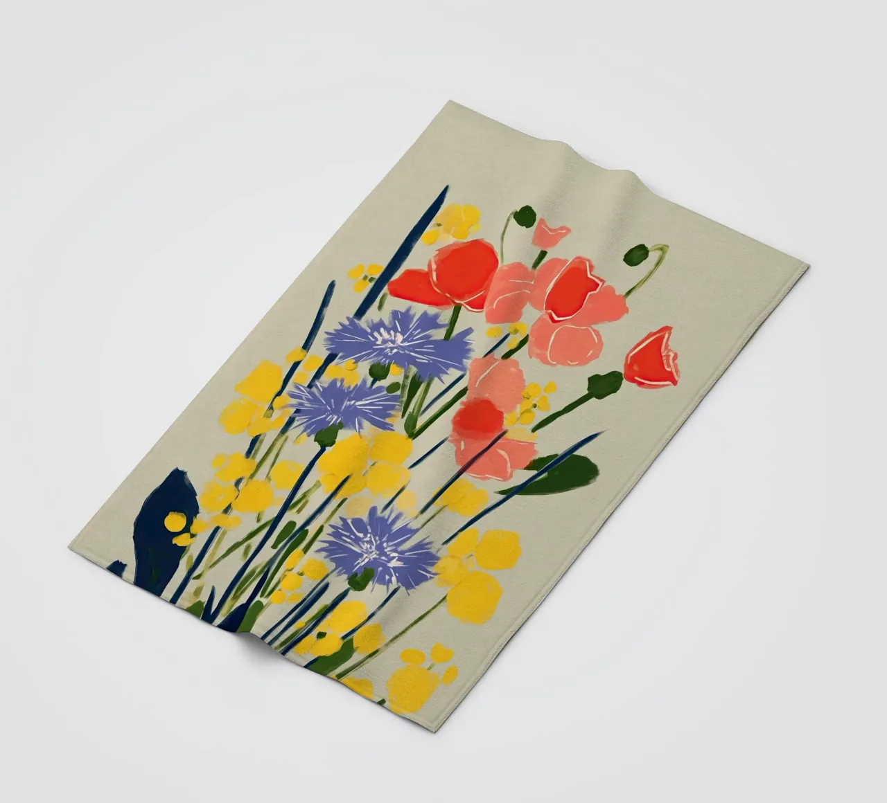 Soft Poppies, Cornflower Whisper coperta in pile da Amelie Rose
