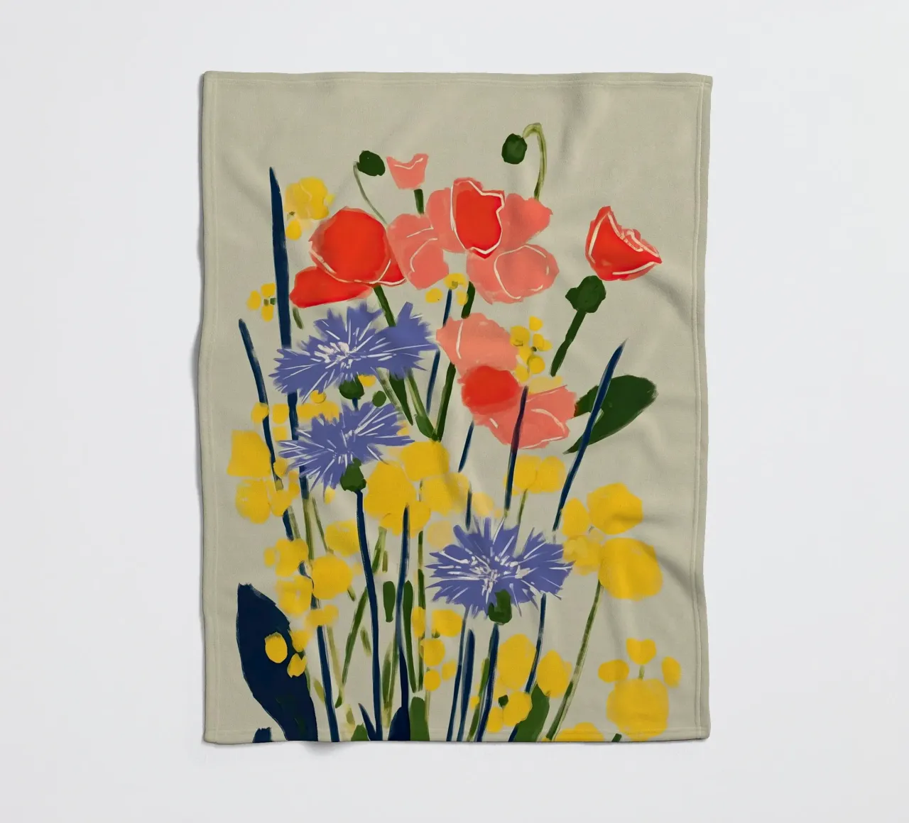 Soft Poppies, Cornflower Whisper coperta in pile da Amelie Rose