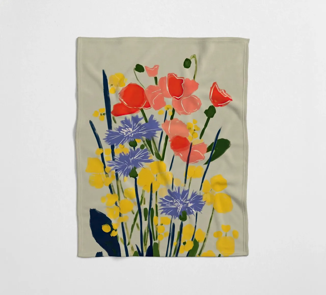 Soft Poppies, Cornflower Whisper coperta in pile da Amelie Rose