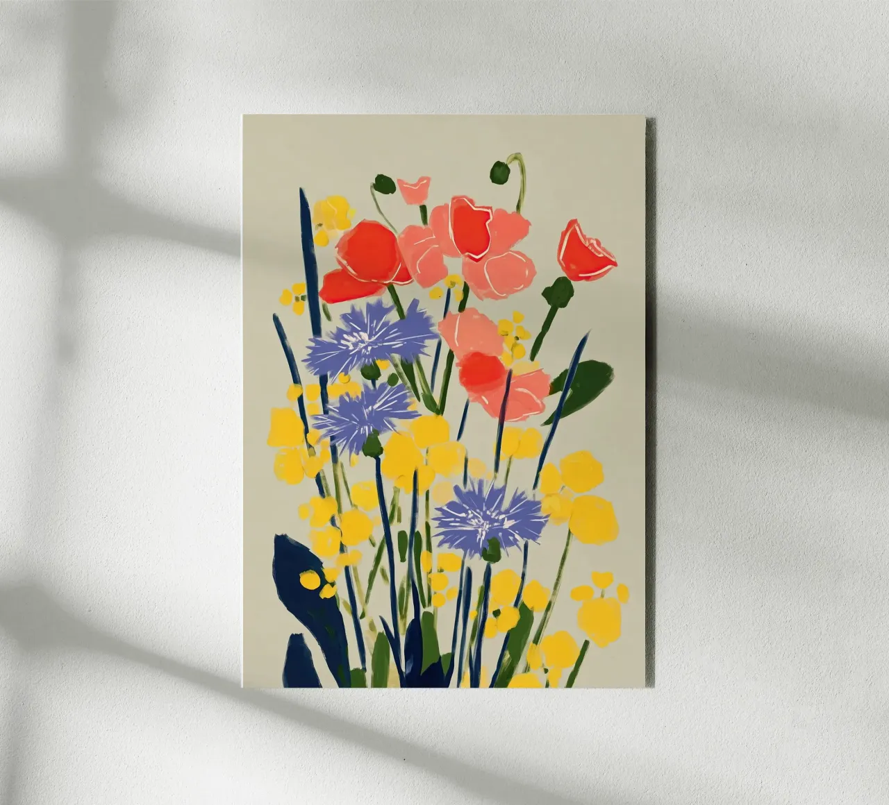 Soft Poppies, Cornflower Whisper alluminio dibond da Amelie Rose