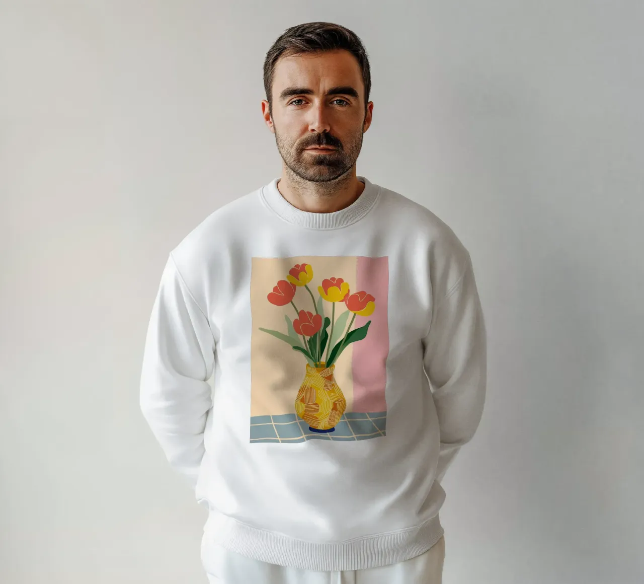 Sunny Tulips on the Table felpa da Amelie Rose