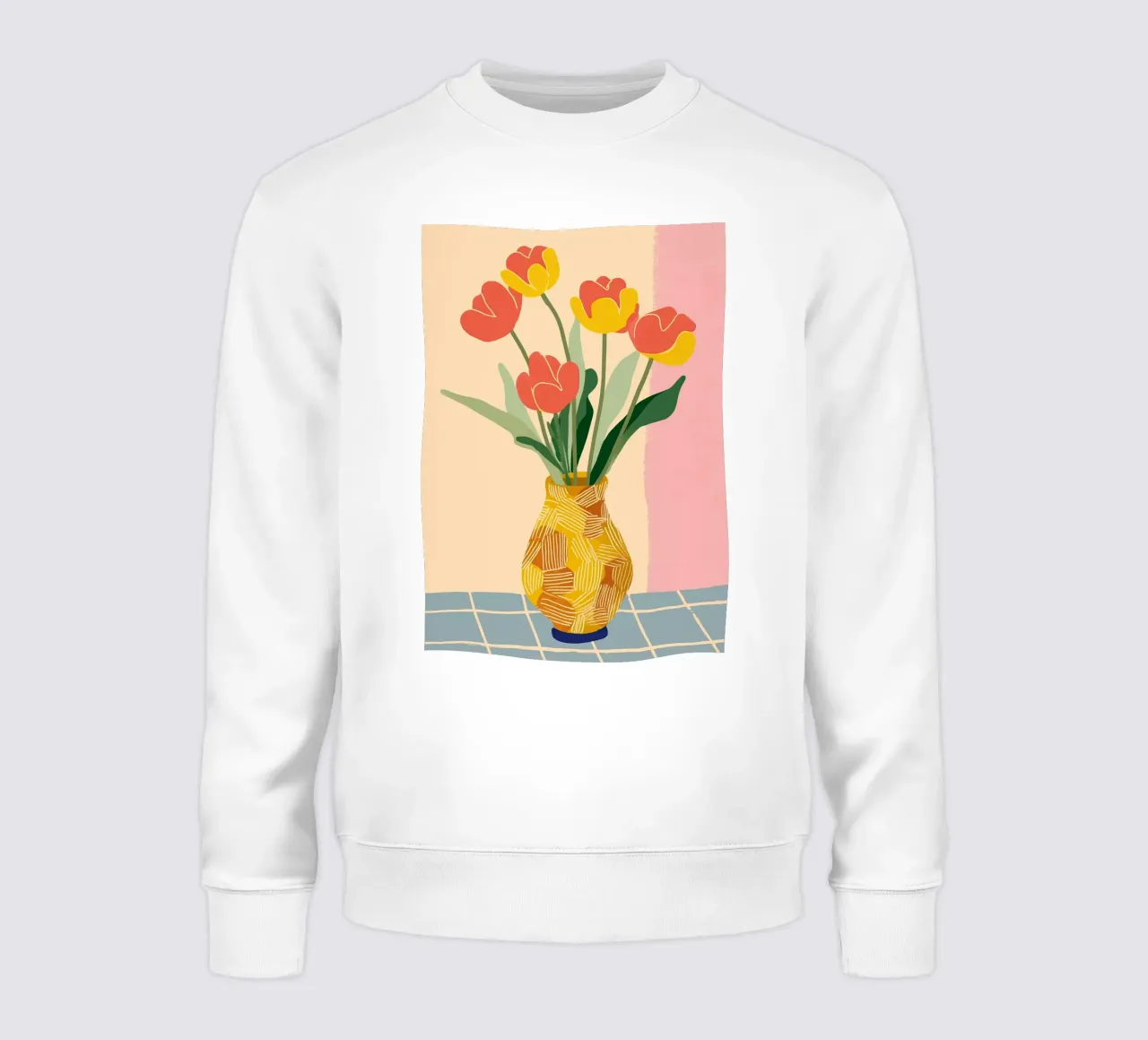 Sunny Tulips on the Table felpa da Amelie Rose